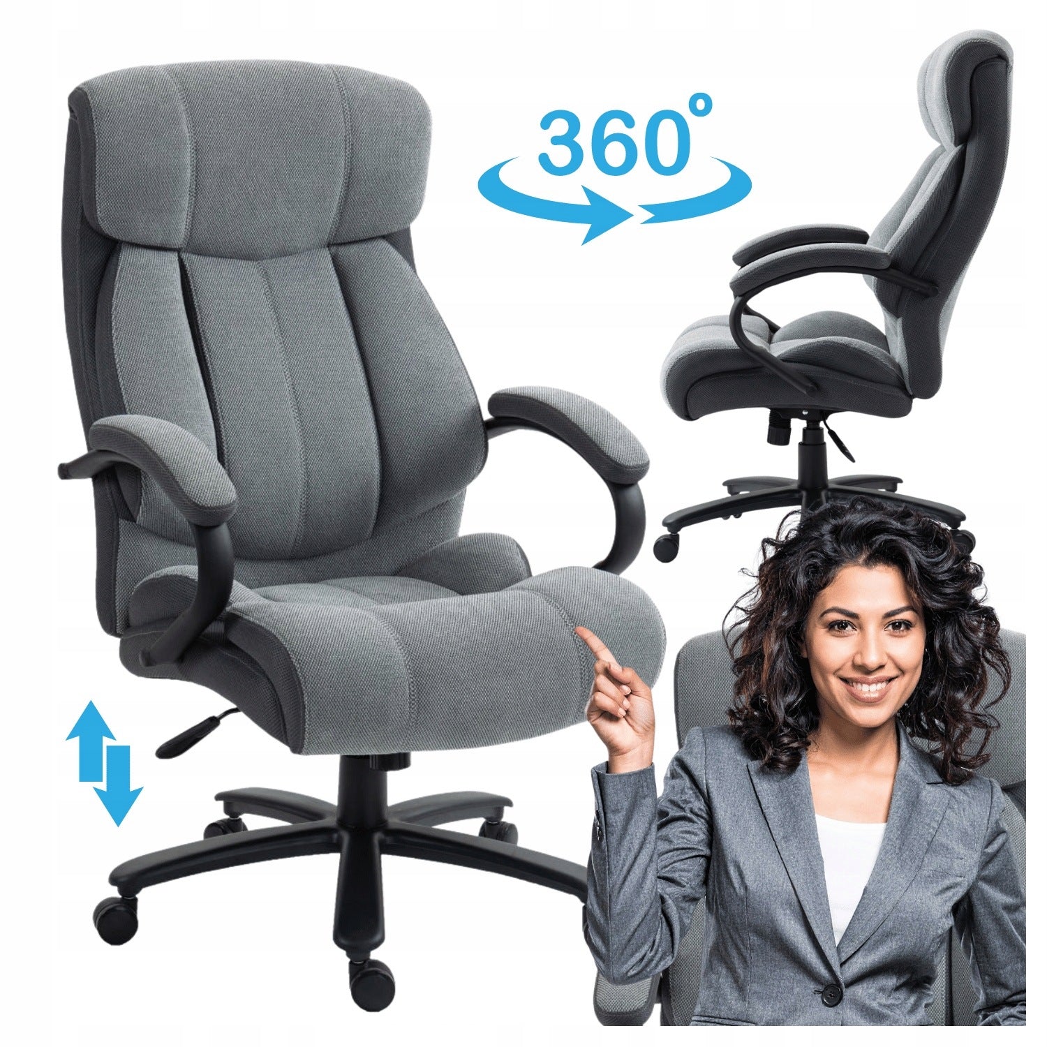 Modern Office Chair Swivel For Desk TILT Grey IDYLL