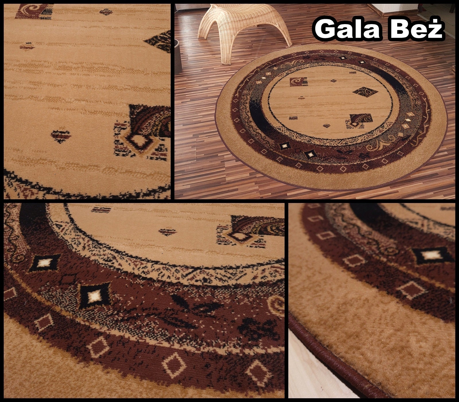 Modern Stylish Round Carpet Alfa Bcf Circle 140x140 Shiraz HQ Length 140 cm
