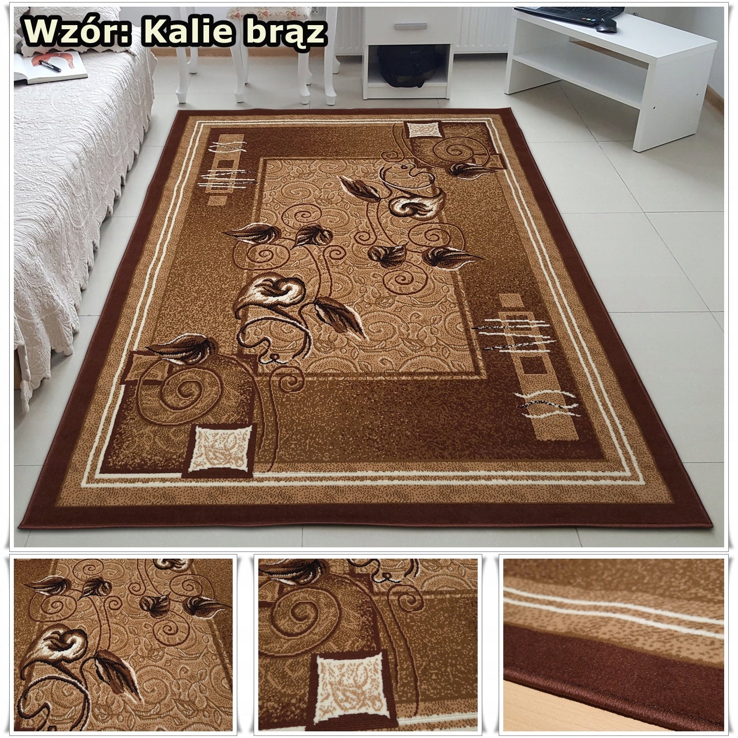 Modern Woven Carpet 220x300 ~2x3 Grey Brown Bordo Alfa BCF Shiraz Manufacturer code DYWAN ALFA BCF TKANY 220x300 SHIRAZ