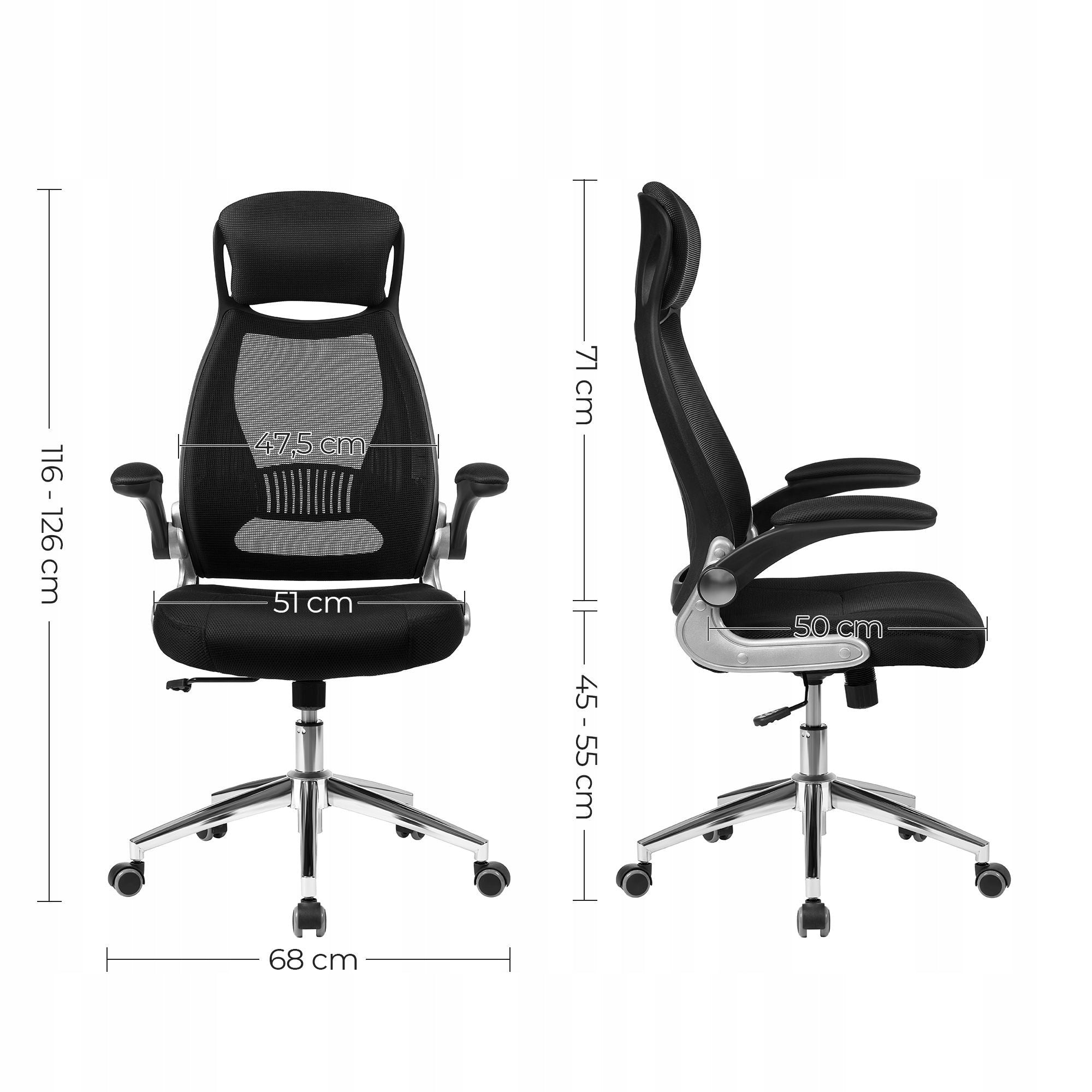 Modern black swivel office chair with ergonomic rocking function Manufacturer code OBN86BK