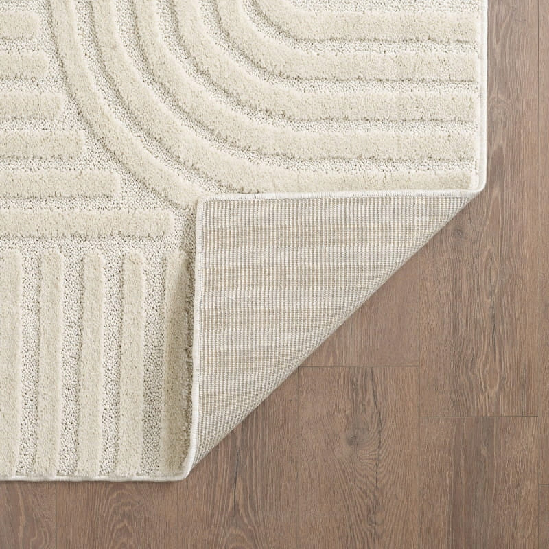 Modern carpet for bedroom living room 3D cream 140 cm x 200 cm certificate Thickness 8 mm