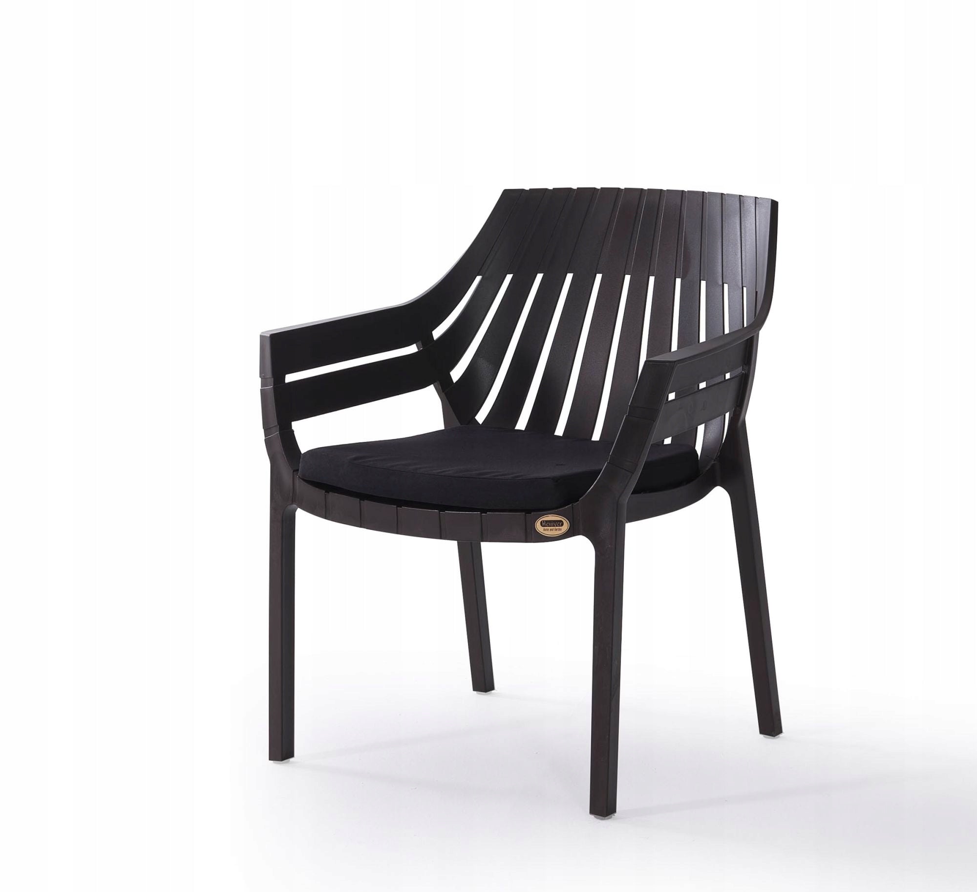 Modern compact sofa+ terrace set 2 armchairs+cushions+table Color black