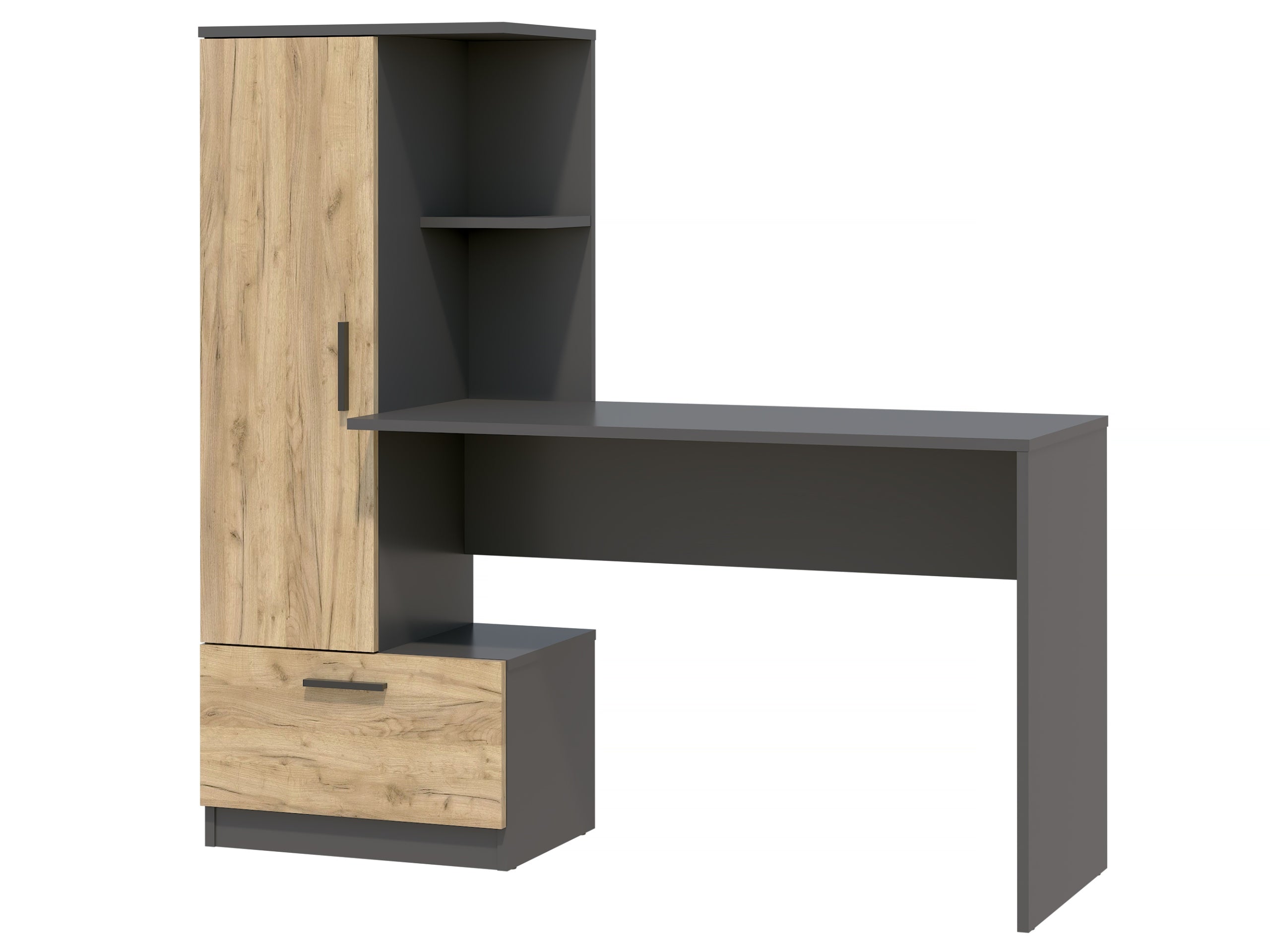 Modern desk with bookcase REGI OAK CRAFT/ ANTHRACITE BOOKCASE DESK DRAWER EAN (GTIN) 5907059941870