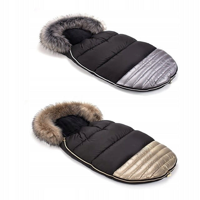 Modern stroller sleeping bag with fur GOLD Brand no brand