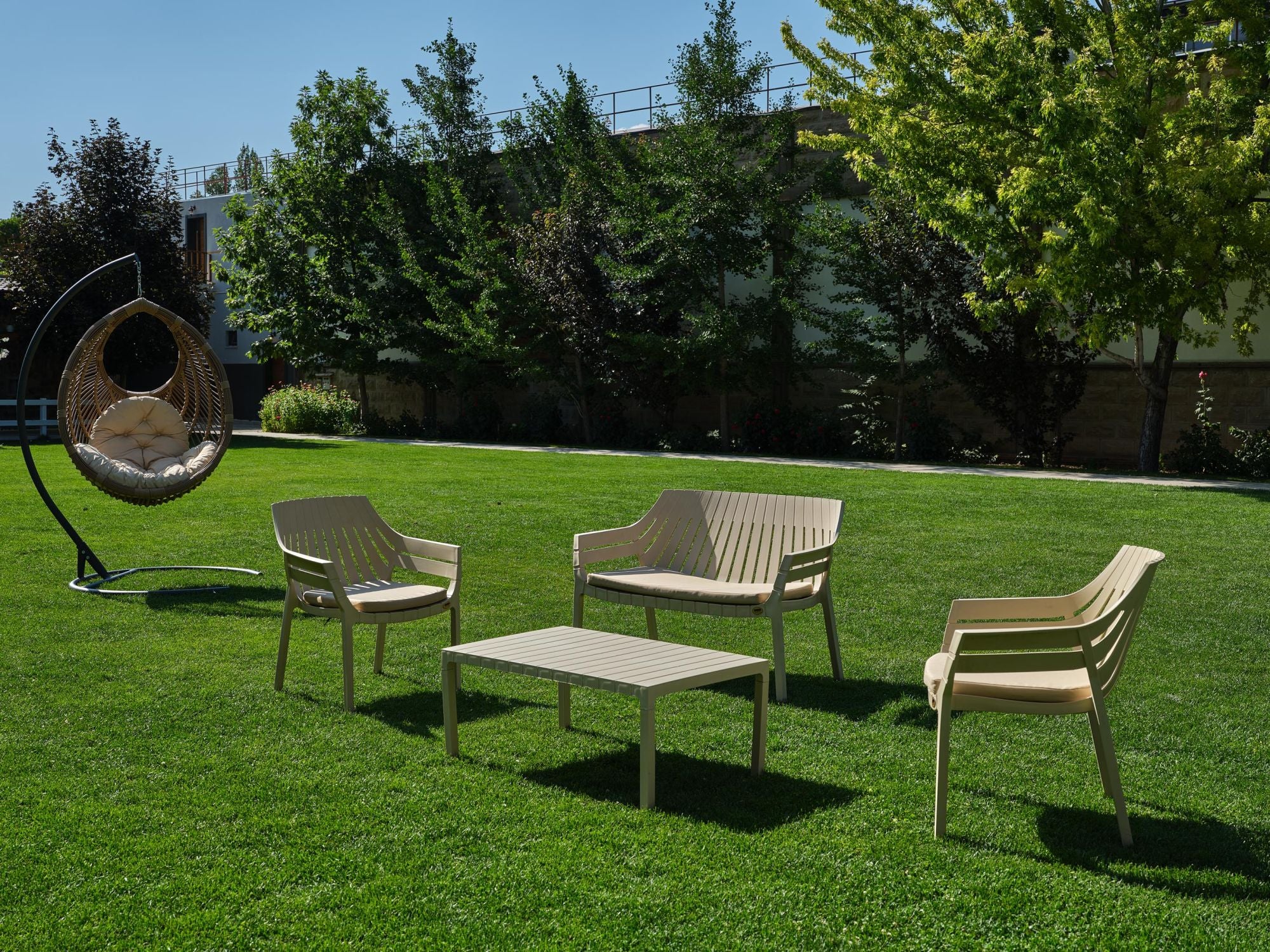 Modern terrace set balcony AZURE sofa+ 2 armchairs+pillows+table Main material synthetic material