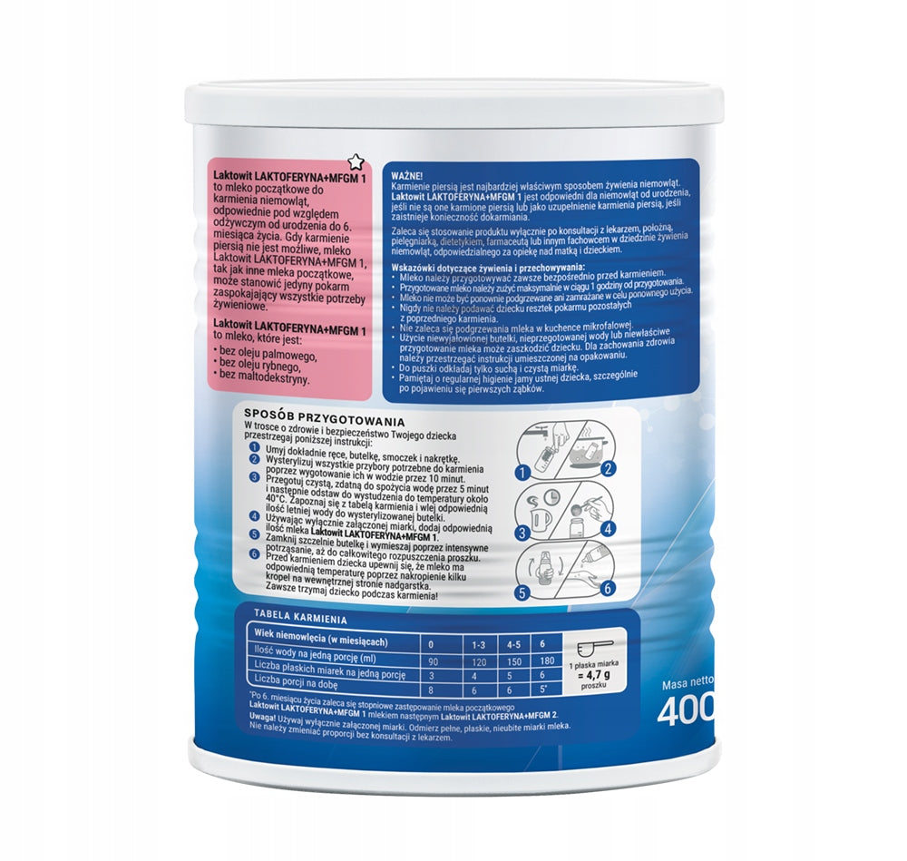 Modified Milk Laktowit 1 Initial LACTOFERRIN 0-6m 400 g Brand Laktowit