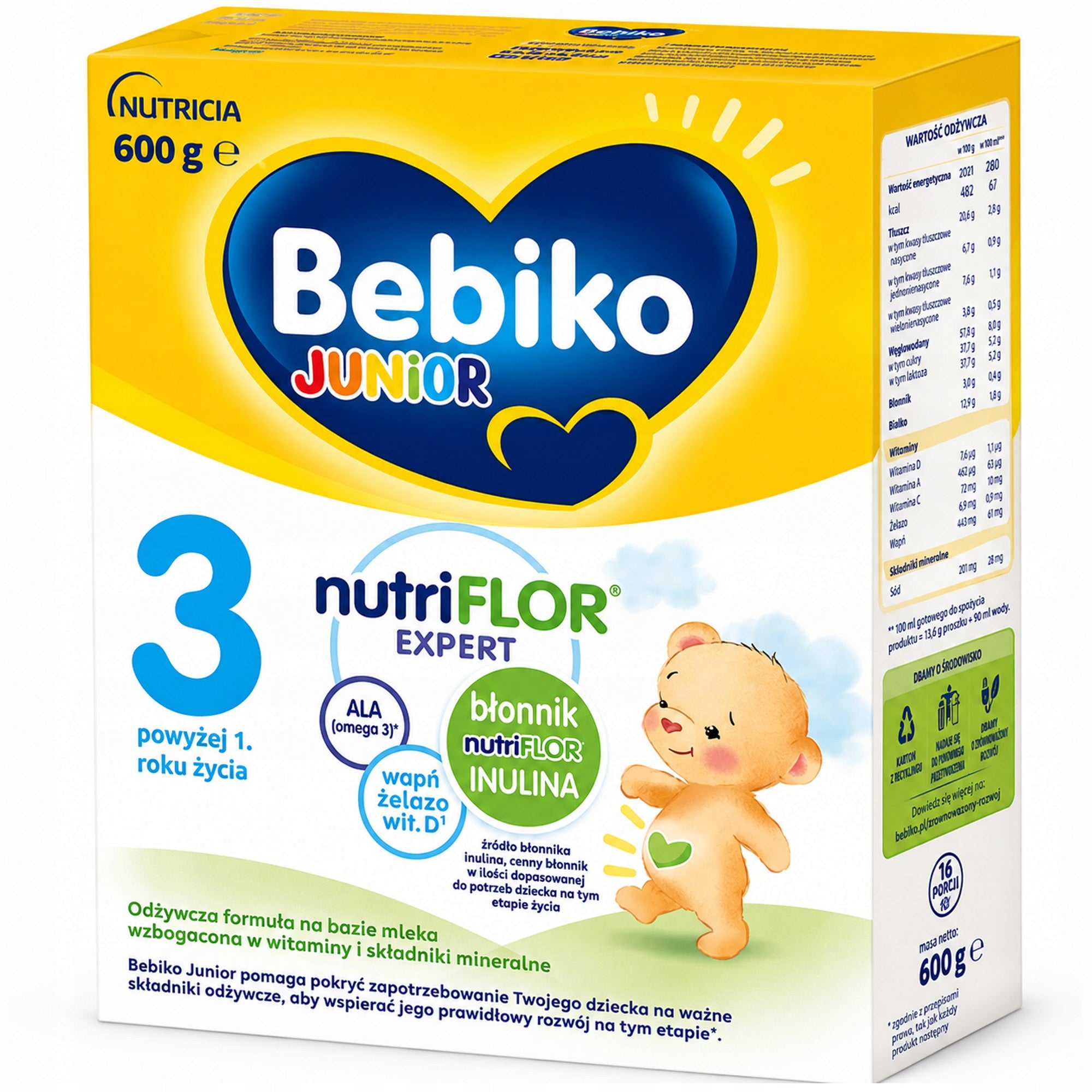 Modified milk for children Bebiko Junior 3 Nutriflor Expert 5 x 600 g Medical device no