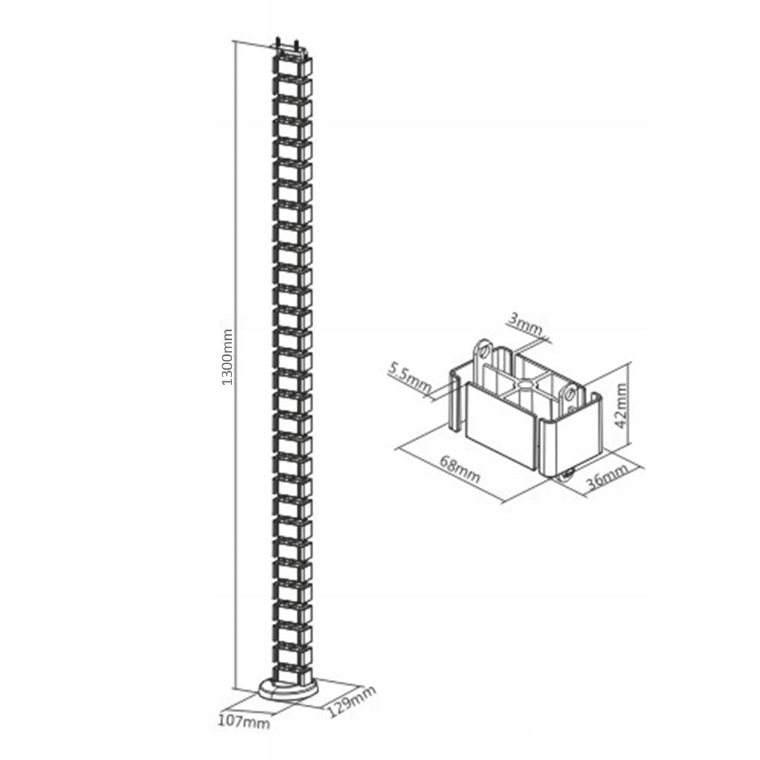 Modular Cable Organizer Spine Masking Machine 130 cm Spacetronik black Packaging status original