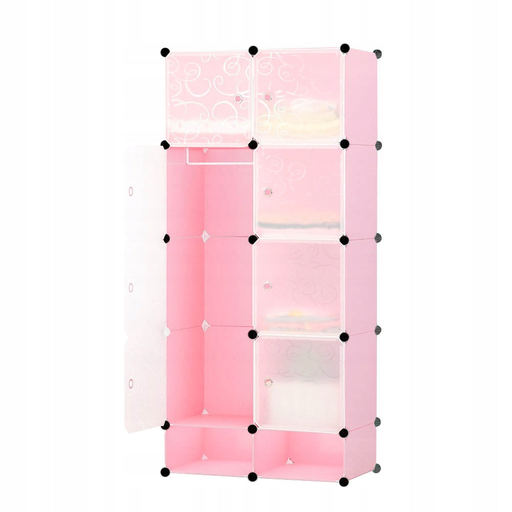 Modular plastic cabinet with shelves and bar 10 modules dimensions 162x74cm