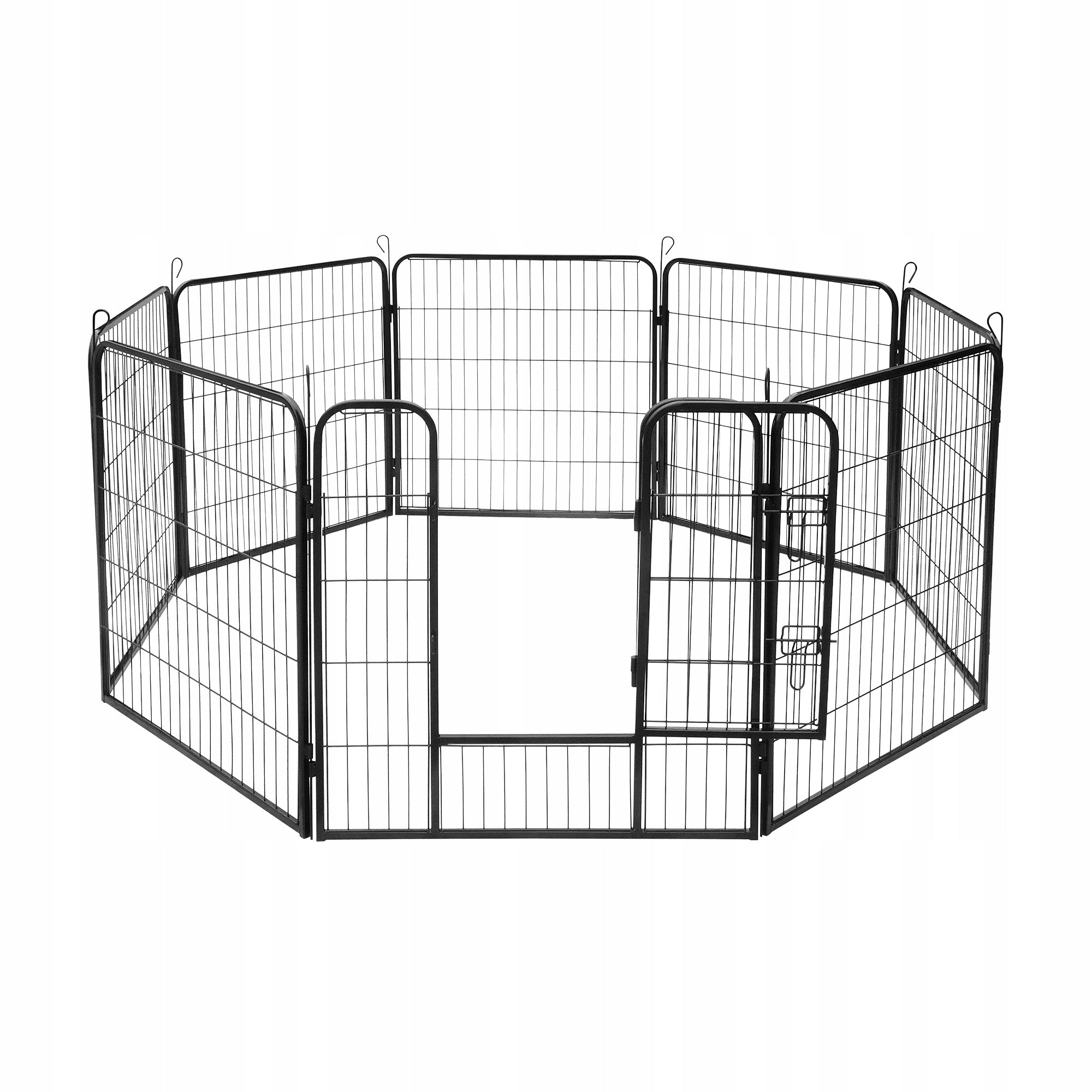 Modular rabbit dog playpen steel enclosure catwalk 8 panels L Rebel Packaging status original