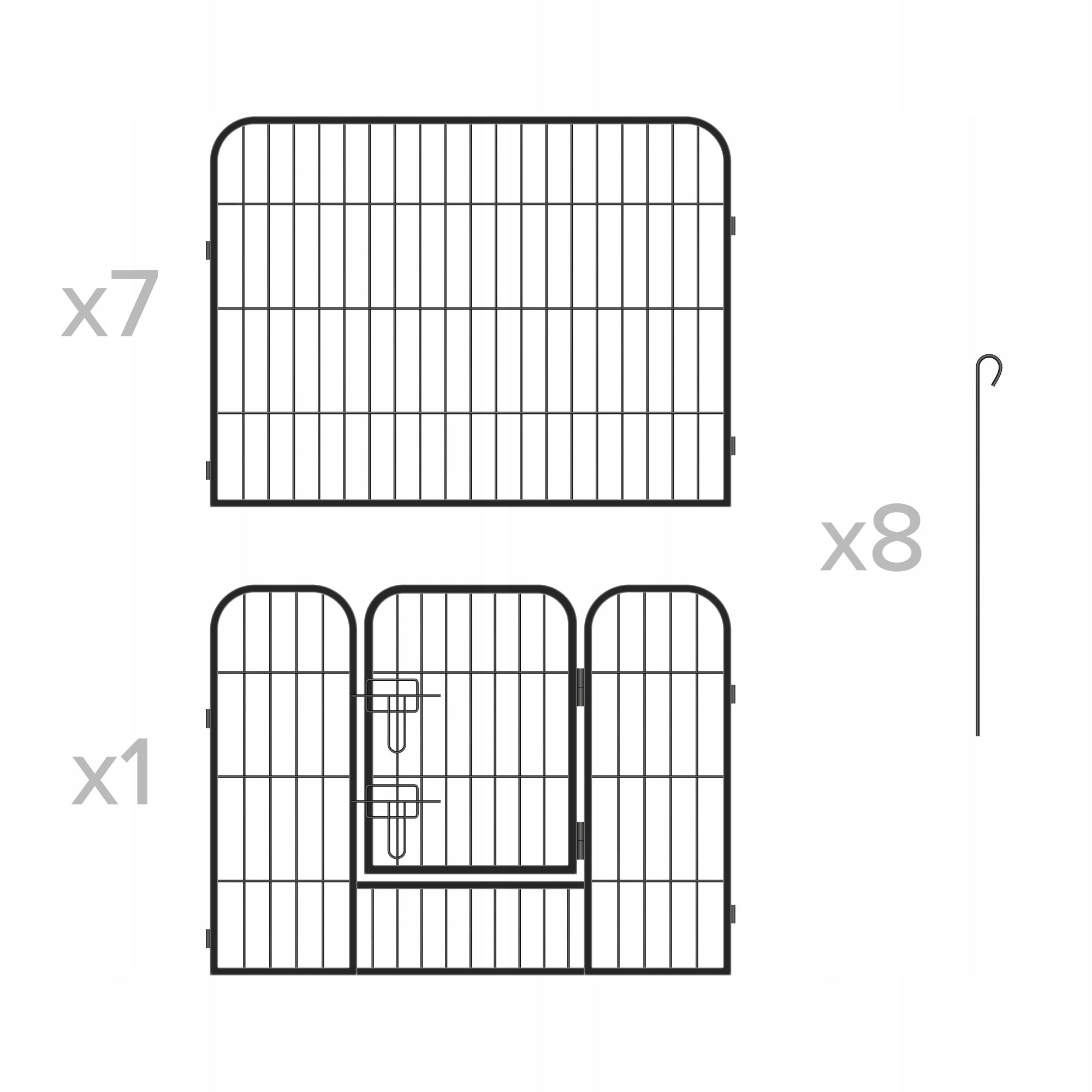 Modular rabbit dog playpen steel enclosure catwalk 8 panels S Rebel Product height 60 cm