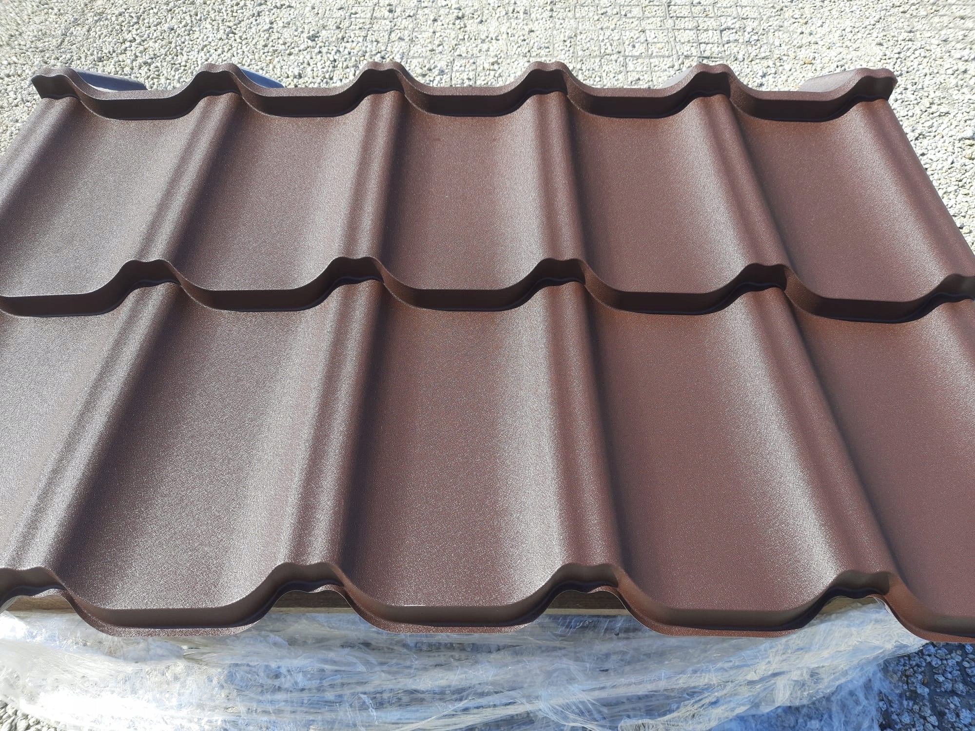 Modular roof tile R8017 mat corrugated roof