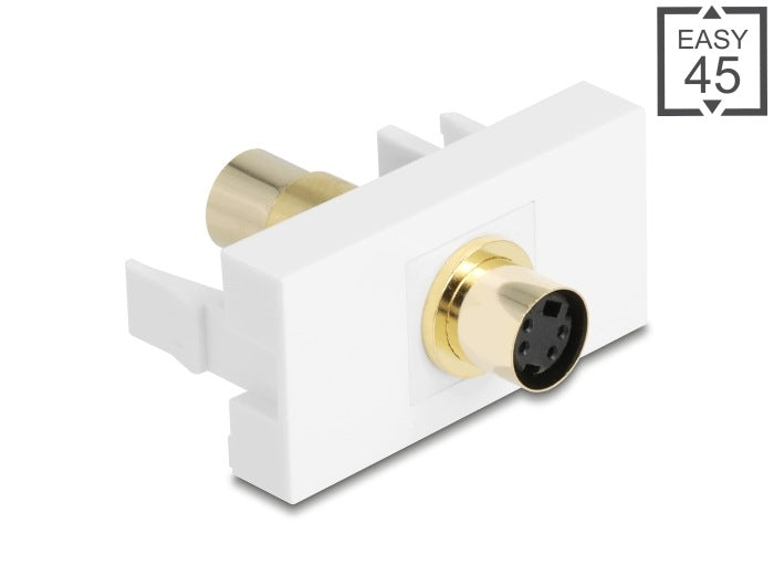 Module Easy 45 Mini-DIN 4 Pin socket gold plated white Delock 90872