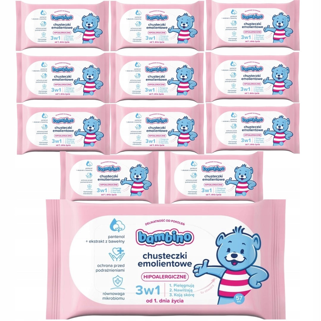 Moisturized Wipes Bambino 57 Pieces Wet for Babies Pulled out x12