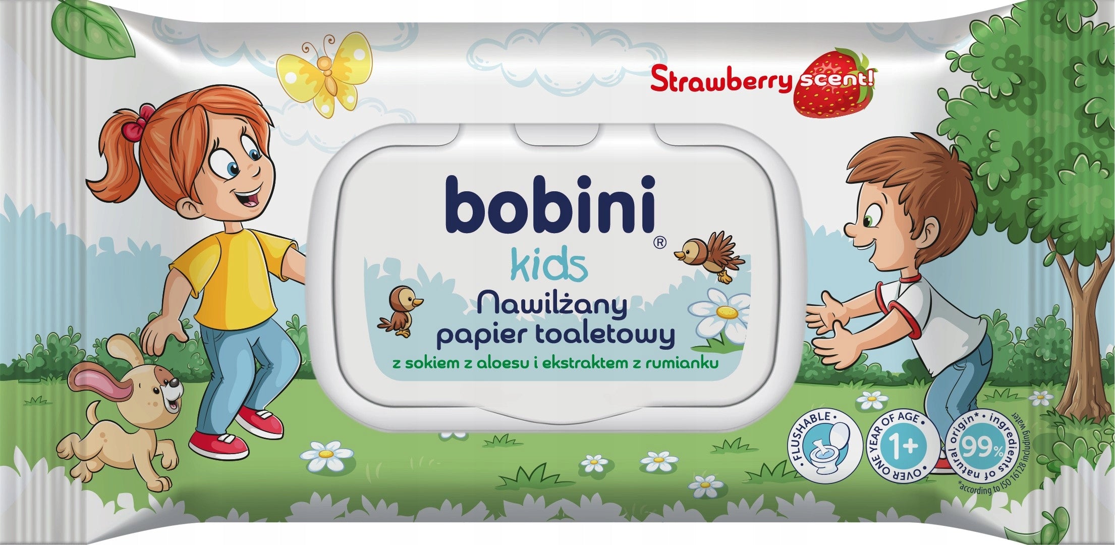 Moisturized toilet paper BOBINI Kids 50pcs STRAWBERRY