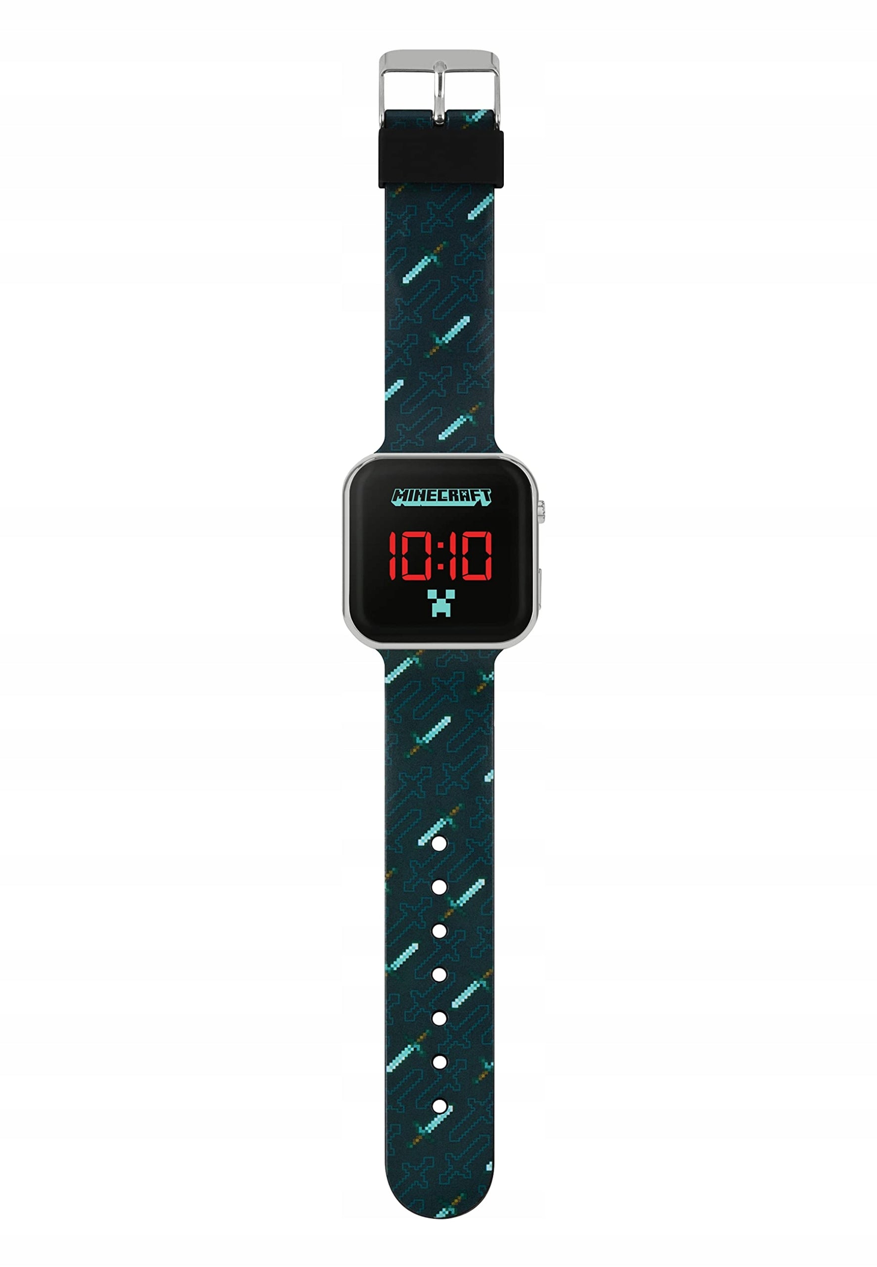 Mojang Minecraft LED Watch Blue Black for Kids Packaging status original