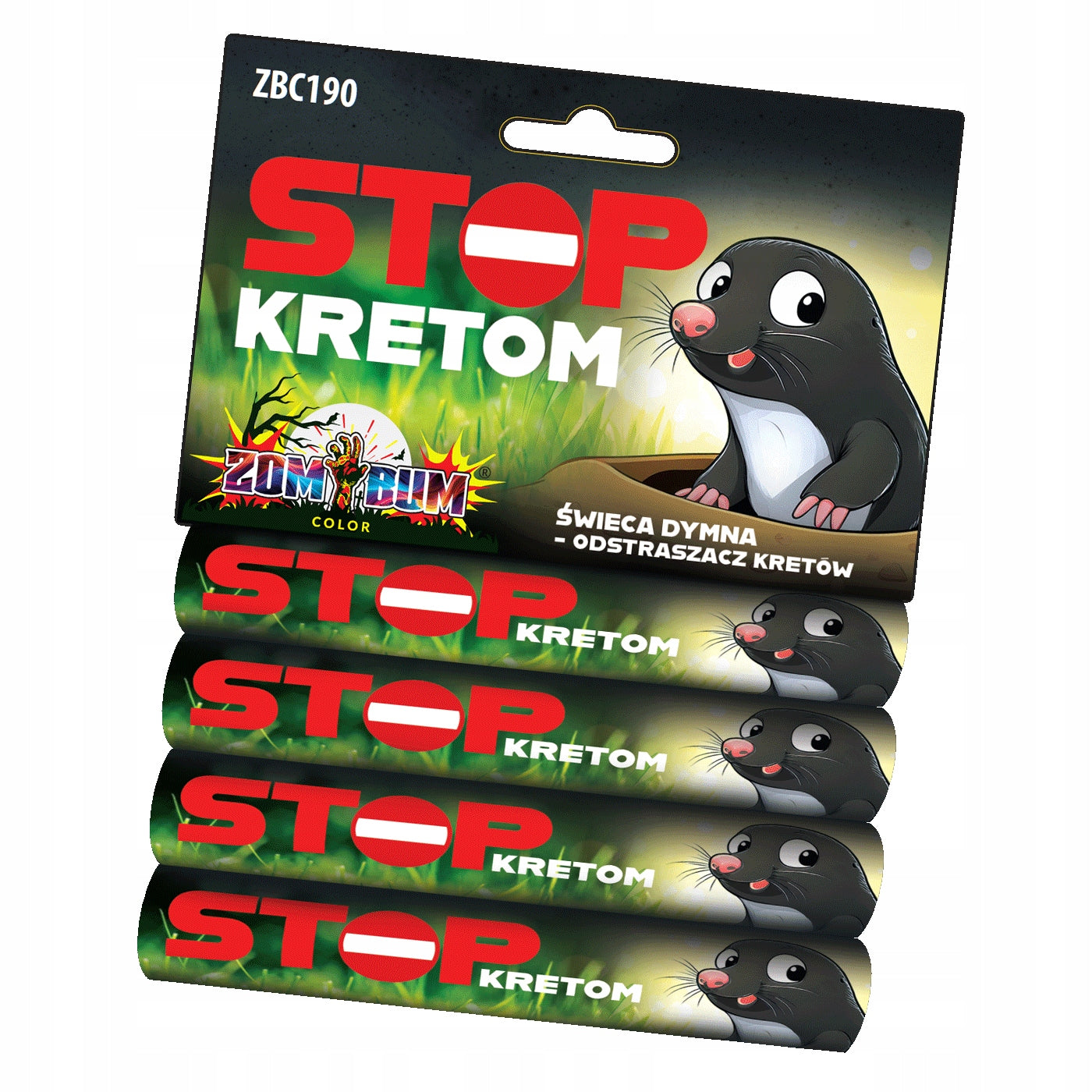 Mole repellent STOP MOLES effective smoke candle ZBC190 ZomBum 4pcs