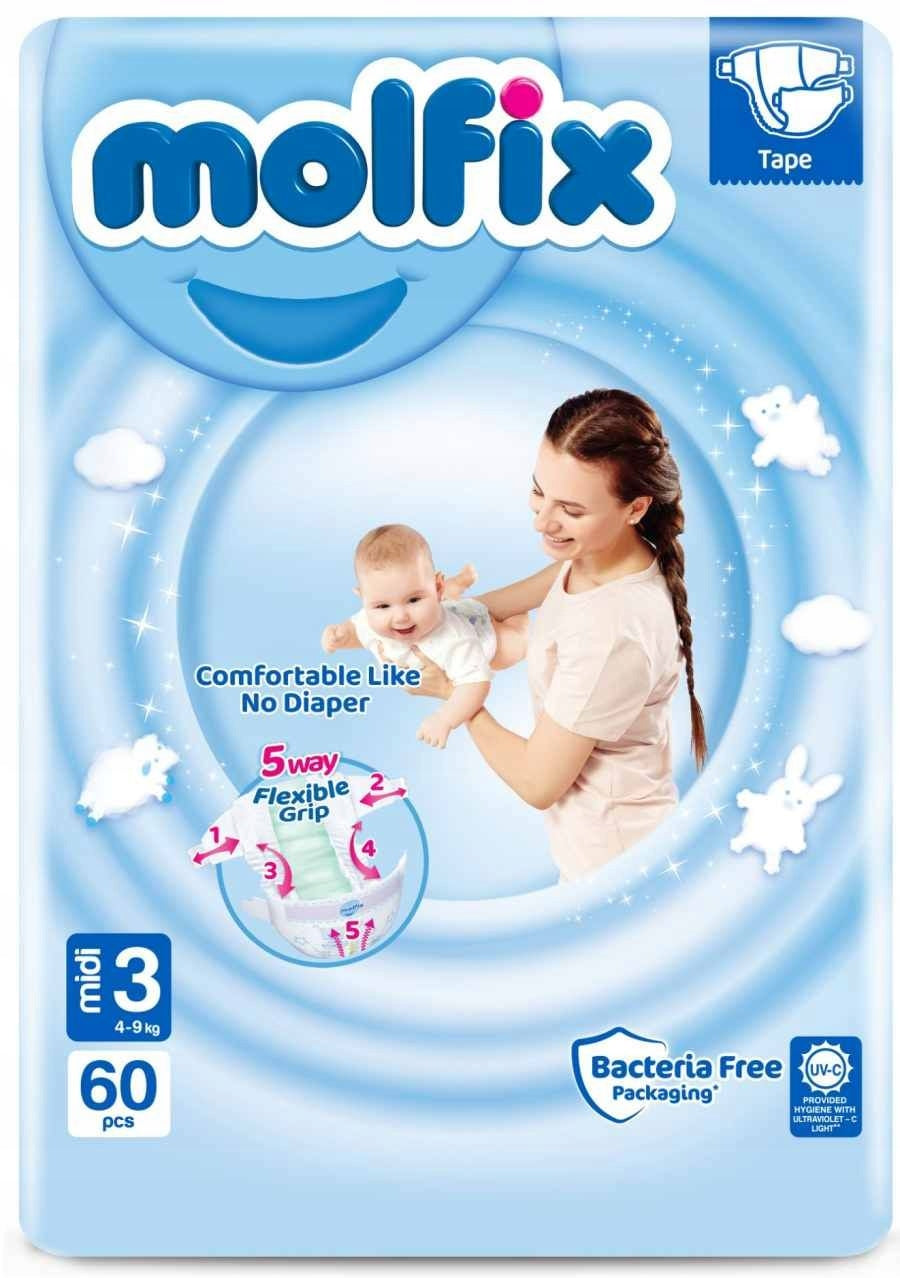 Molfix - disposable diapers MIDI 3 - 4-9kg 60pcs