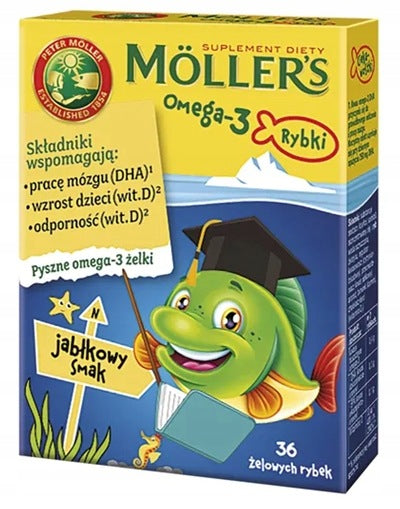 Möller's Omega-3 APPLE FISH gummies 36 pieces
