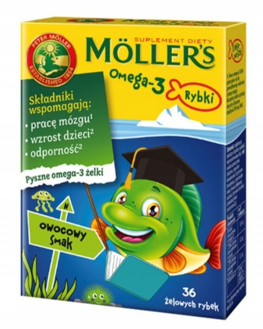 Mollers Omega-3 Fruit Fish Gummies 36pcs. Brand Möller's
