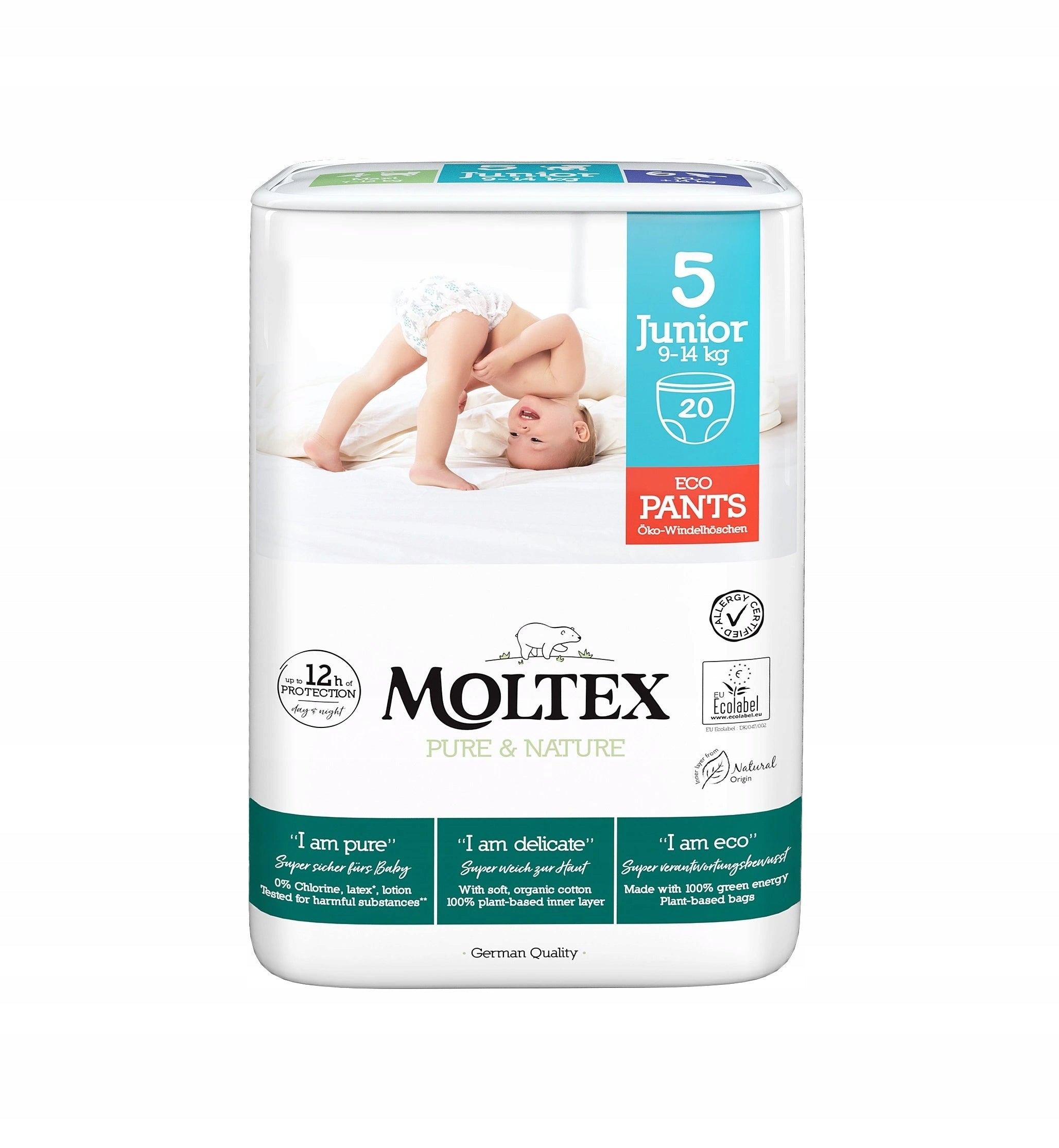 Moltex Pure & Nature Junior 9-14 kg (20 pcs), eco diapers