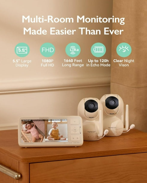 Momcozy BM01 Baby Monitor 1080p, 5000mAh Battery