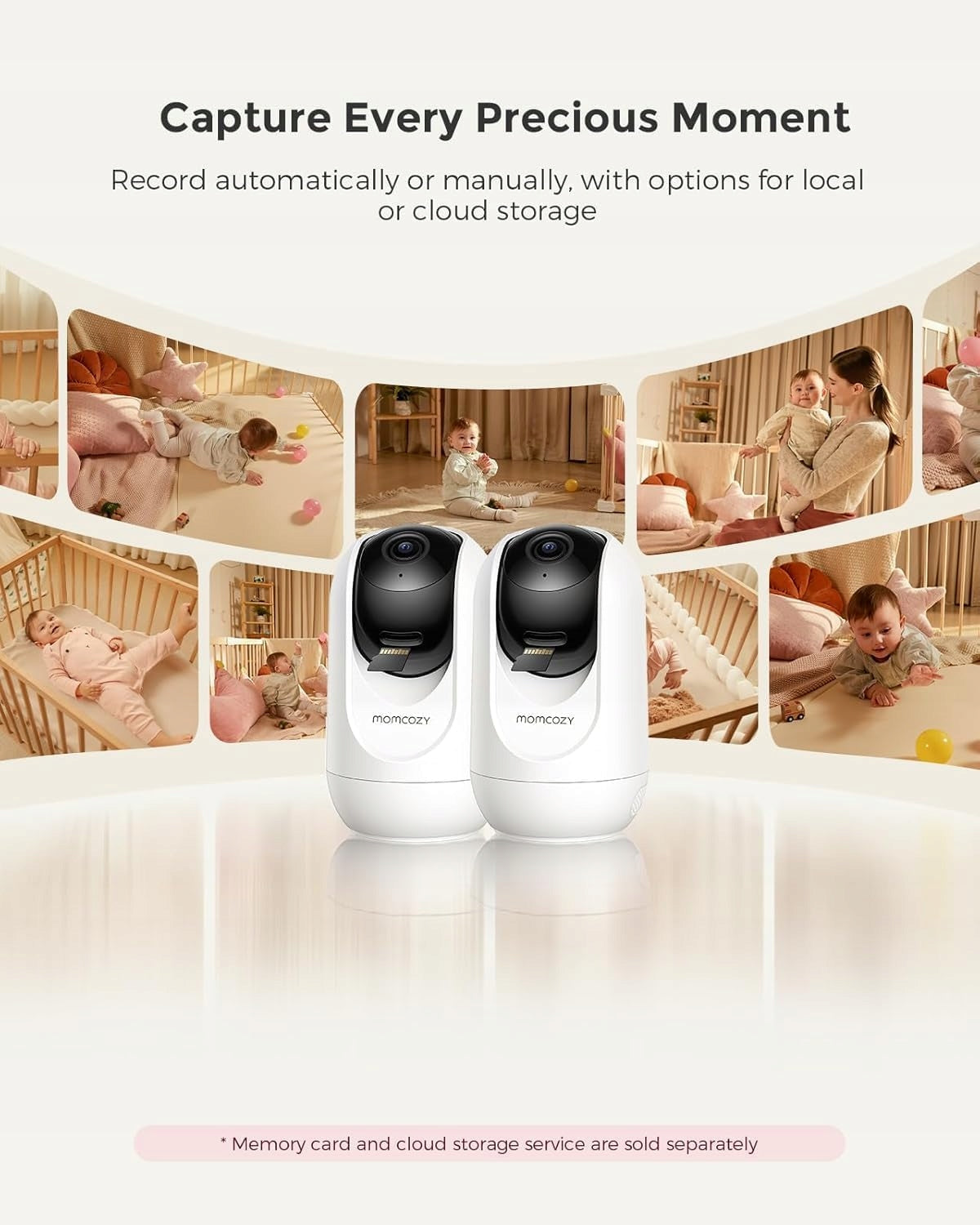Momcozy BM04 Baby Monitor 5" with 2 Cameras, Dual Mode, Smart Monitor