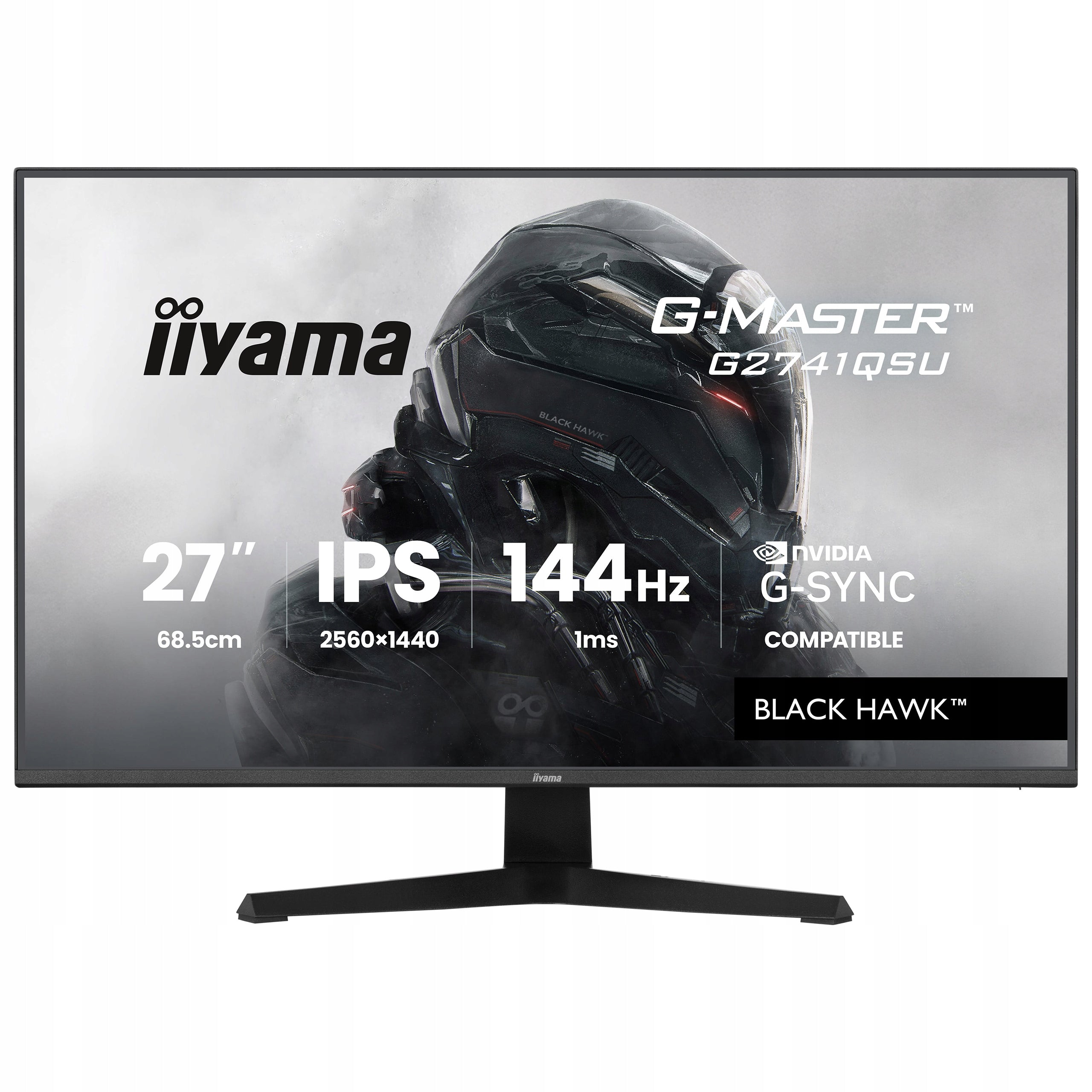 Monitor 27" iiyama G-Master G2741QSU-B1 WQHD IPS LED 144Hz 1ms HDMI DP VESA