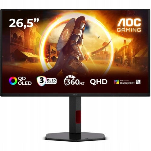 Monitor AOC 26,5" Q27G4SDR QD-OLED QHD 360Hz 2xHDMI DP HUB