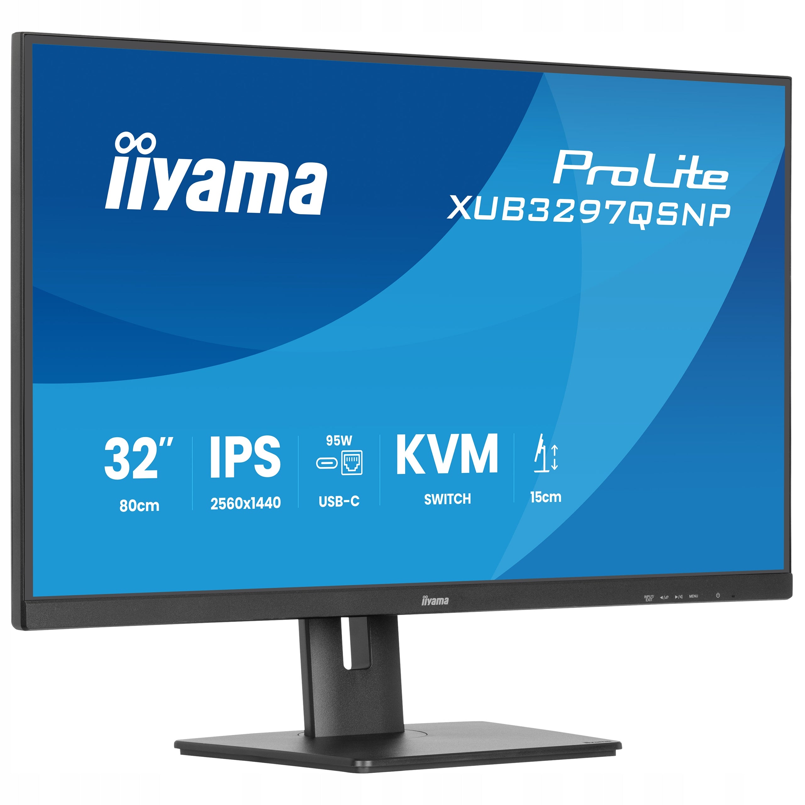 Monitor IIYAMA XUB3297QSNP-B1 32" IPS QHD USB-C DOCK USB HUB 4xKVM RJ45 Packaging status original