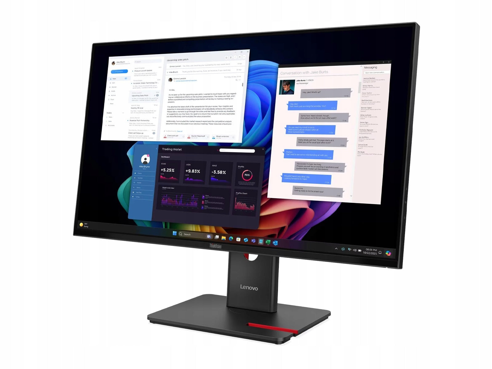 Monitor Lenovo ThinkVision T27ud-40 27"/4K IPS/60 Hz/HDMI/DP/RJ45/CAM/PIVOT EAN (GTIN) 0198156754189