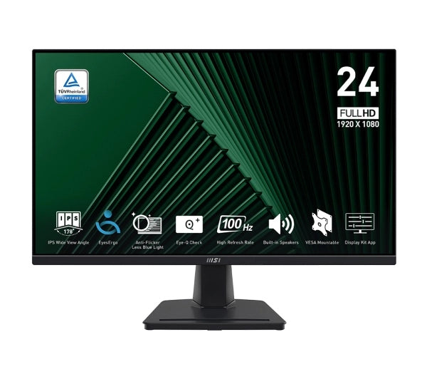 Monitor MSI PRO MP245G 24'' FHD IPS 100Hz 1ms VGA HDMI DP Speakers