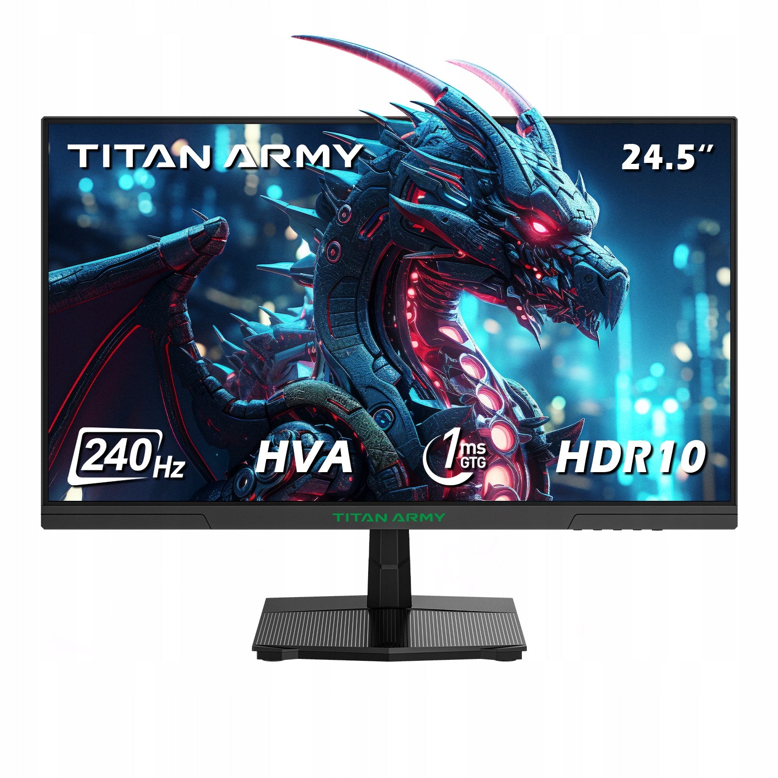 Monitor gamingowy 24.5" 1920x1080 HVA 240Hz HDR10 DP1.4 TITAN ARMY P2510H