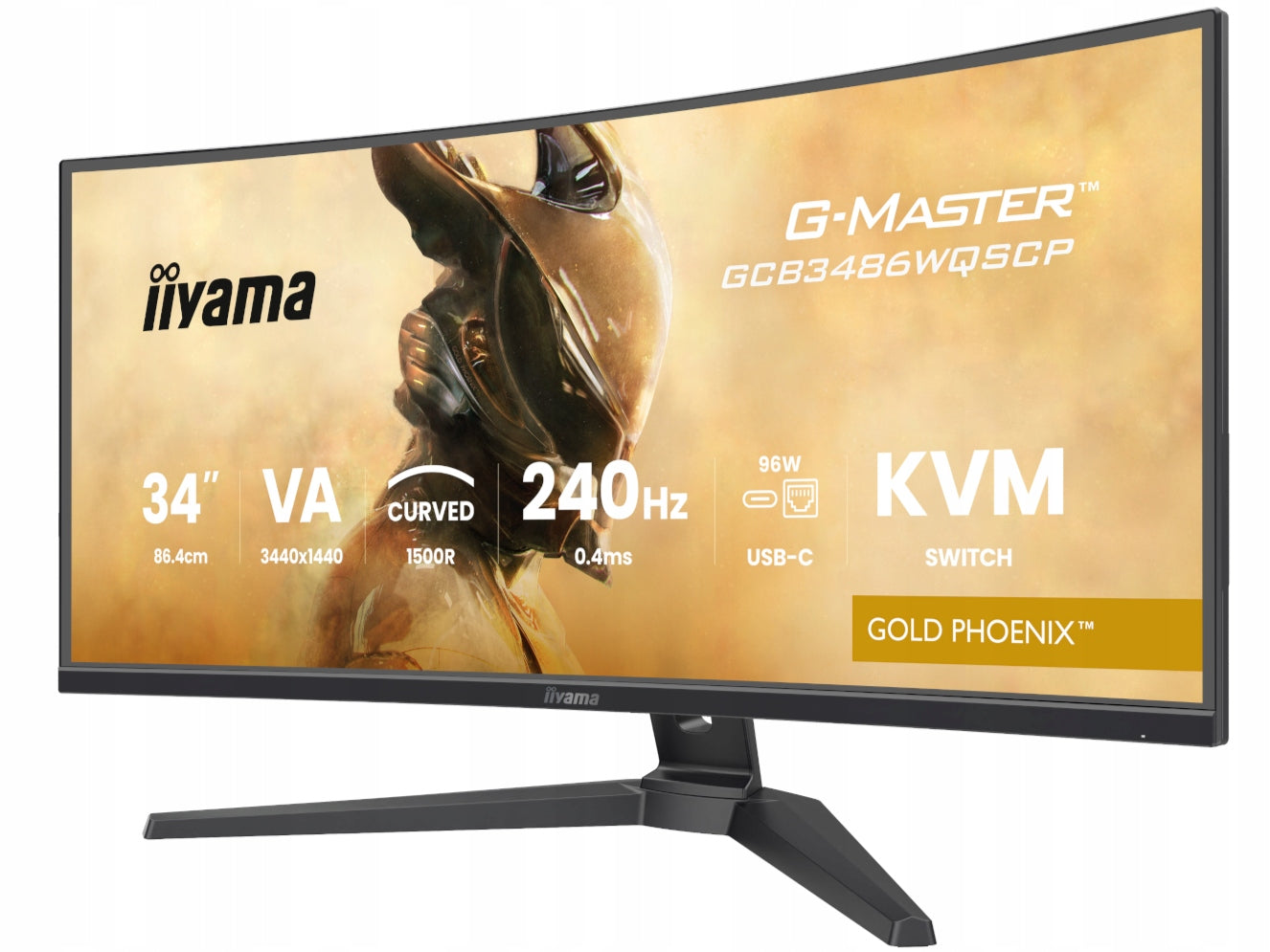 Monitor iiyama G-Master Curved GCB3486WQSCP-B1 34" UWQHD 240Hz USB-C Dock Brand iiyama