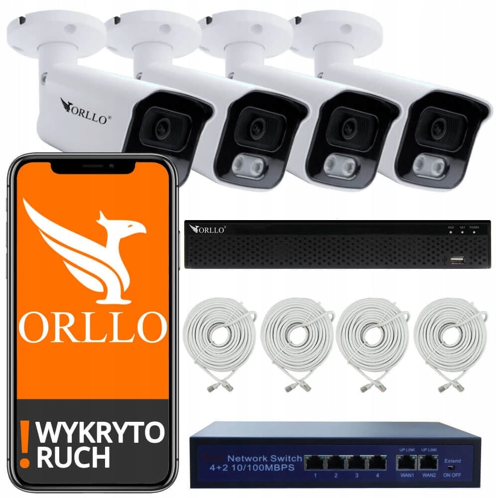 Monitoring Kit 4 Cameras 5Mpx ORLLO POESET 4