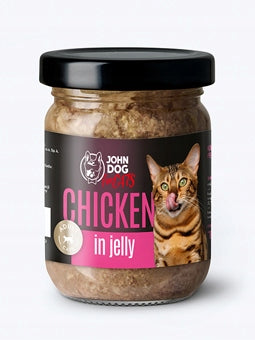 Monoprotein Wet Cat Food Chicken Jelly 100g John Dog for Cats