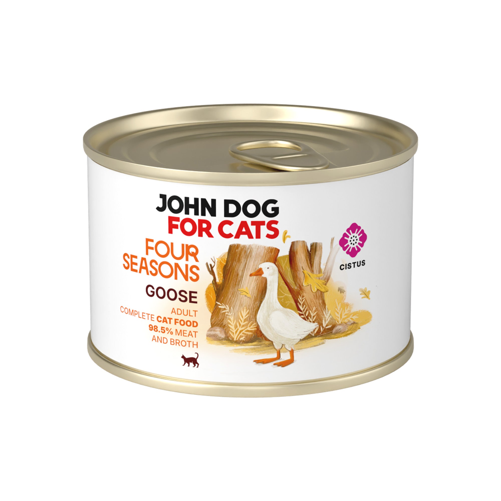Monoprotein Wet Cat Food Goose Four Seasons John Dog for Cats 185 g