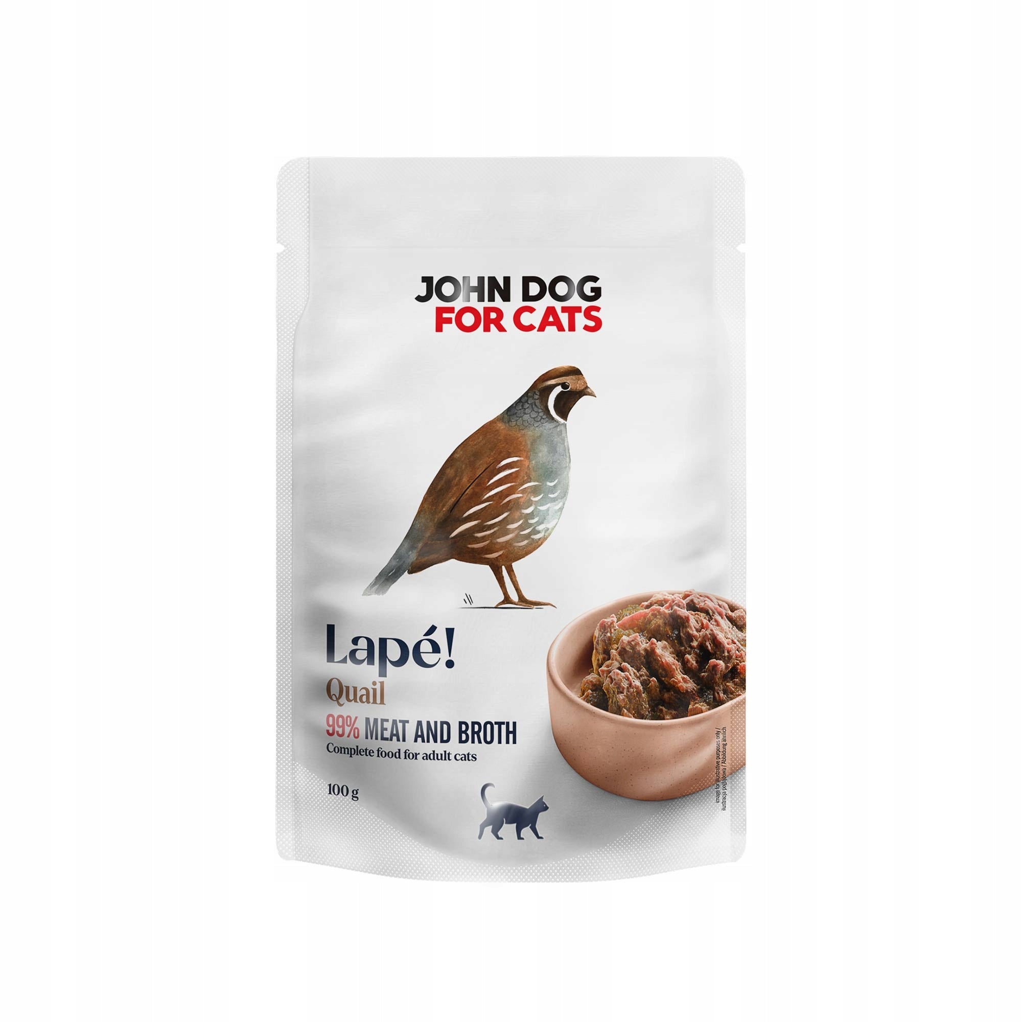 Monoprotein Wet Cat Food Quail 100 g Lapé John Dog for Cats