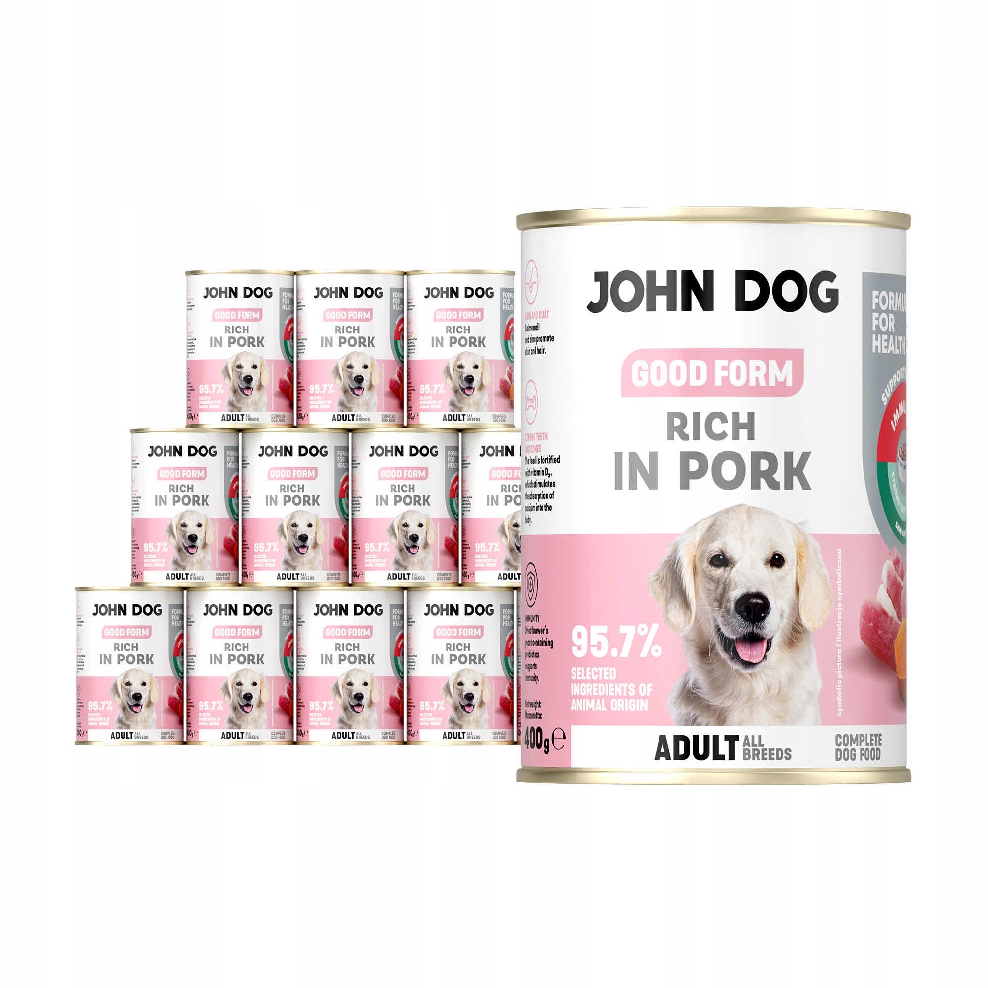 Monoprotein Wet Dog Food Pork Good Form 12x400g