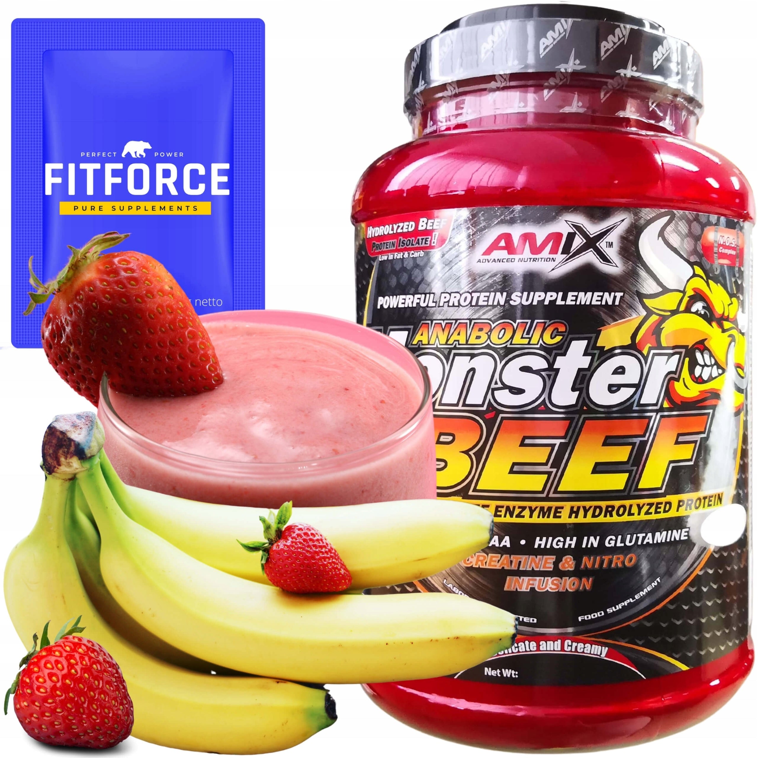 Monster BEEF Protein Beef Protein Hydrolyzate 90% Amix Protein Conditioner WPH Expiration date at least six months from the date of purchase