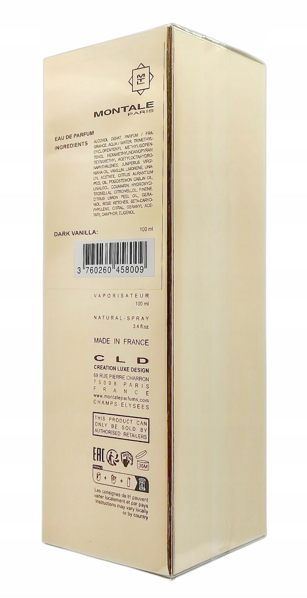 Montale Dark Vanilla EDP 100ml Product in foil Manufacturer code 3760260458009