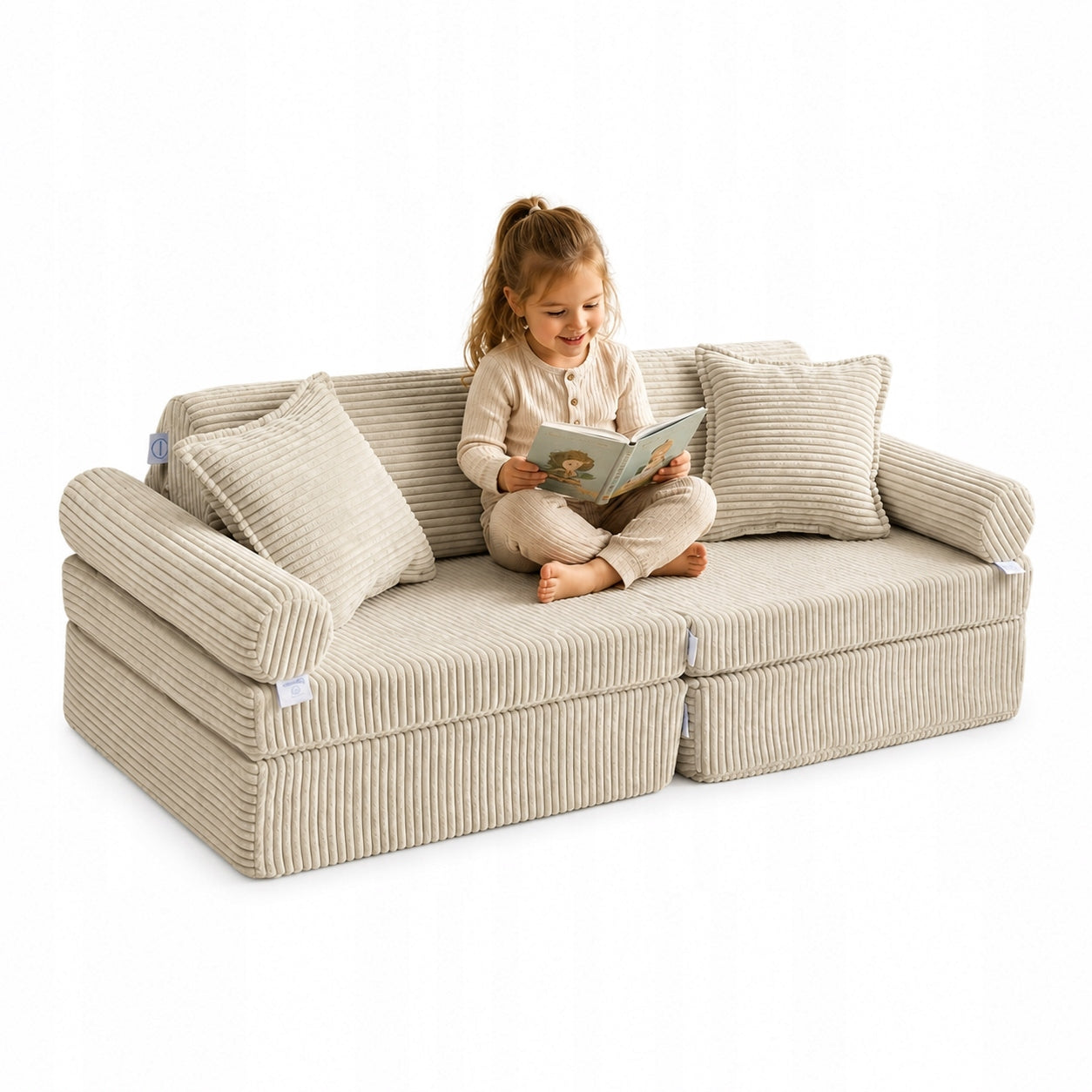 Montessori Mini Comfort Modular Sofa – Corduroy Beige Premium