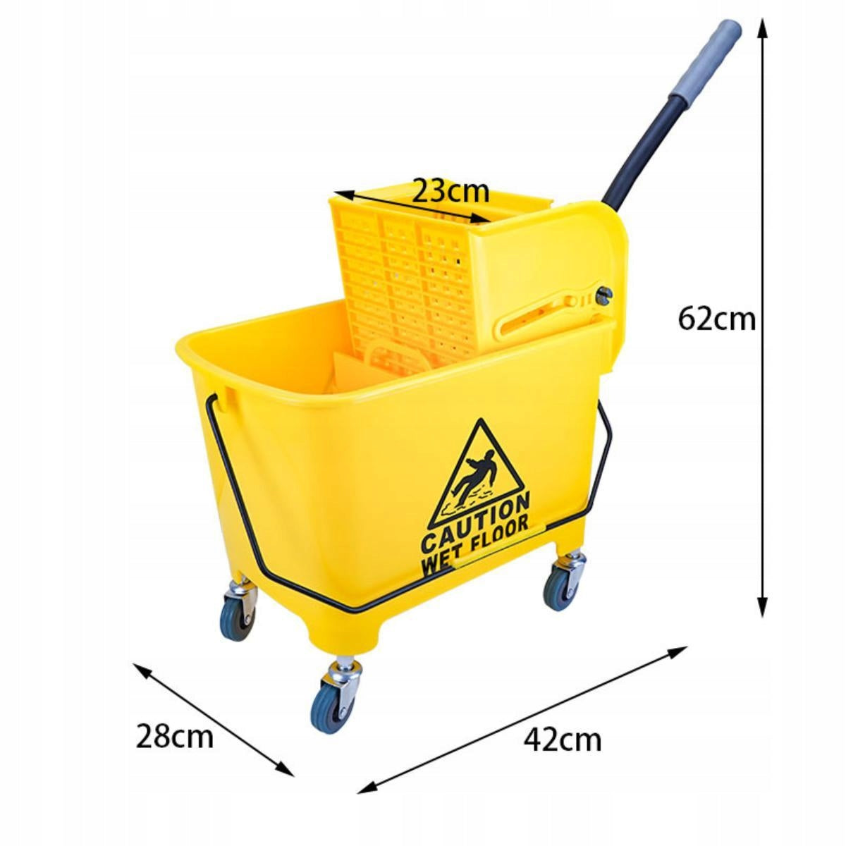Mop Bucket on Wheels Side Press Lightweight Sturdy Ergonomic PP Material Packaging status original