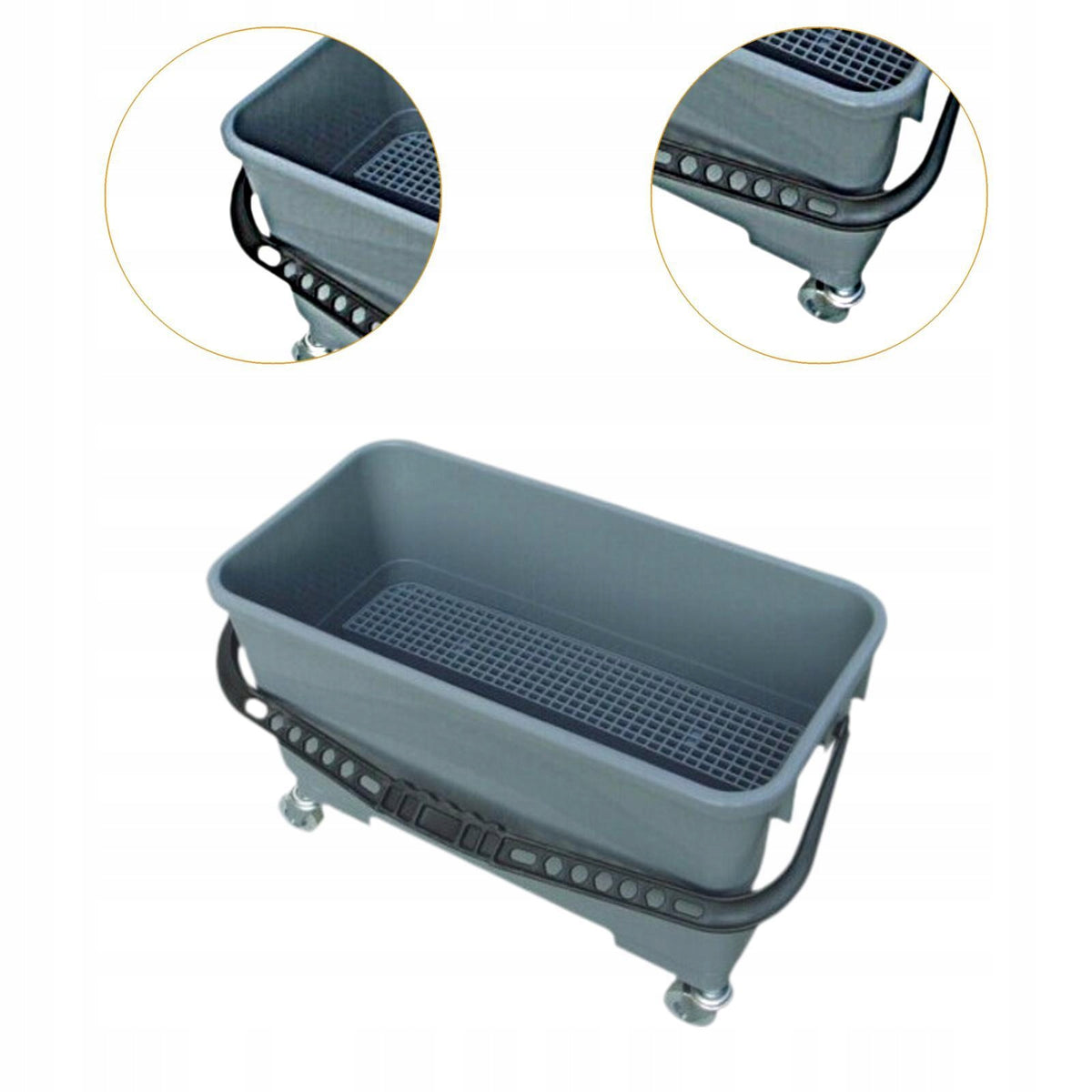 Mop Bucket with Wringer Easy to Carry Portable Pail Professional Gray Packaging status original