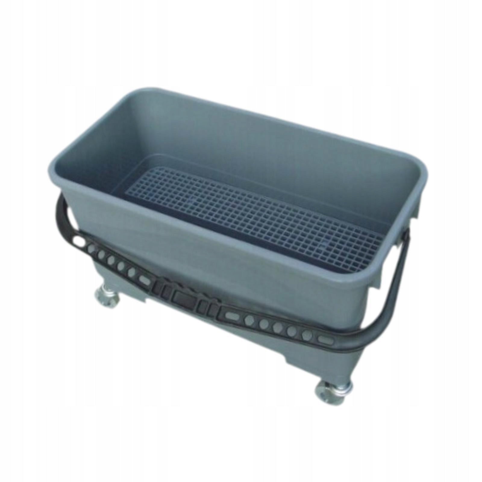 Mop Bucket with Wringer Heavy Duty Easy to Carry Rectangular Bucket Gray Brand no brand