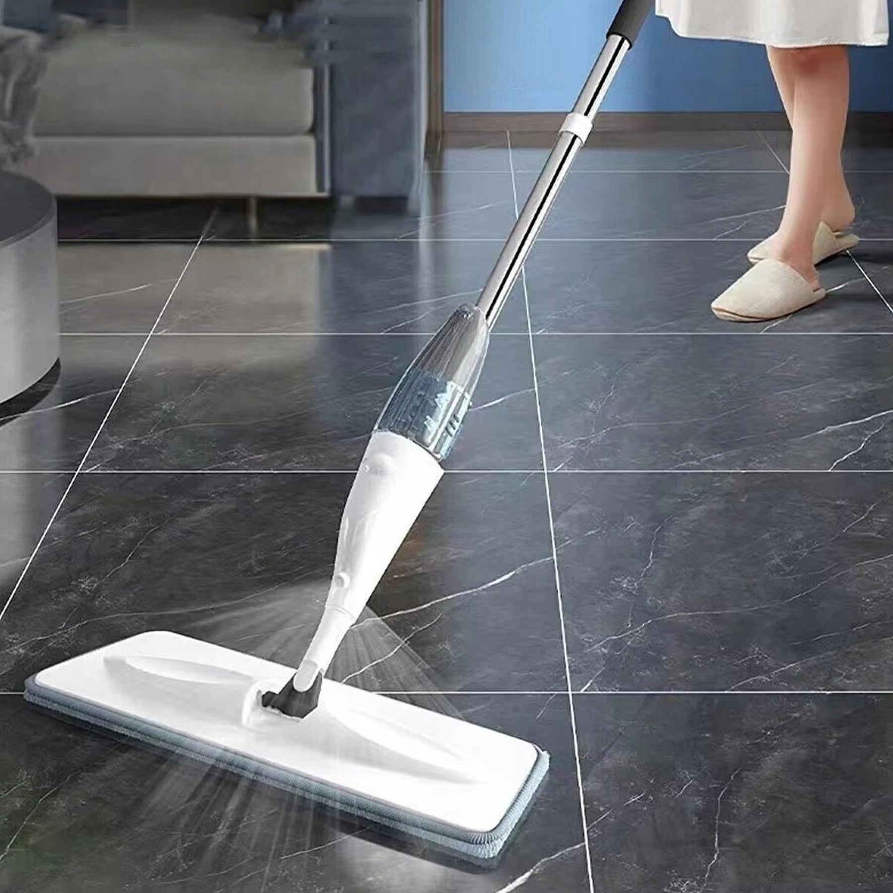 Mop Flat Multifunctional With Sprayer 126cm 350ml + Microfiber Mat Brand Bedee