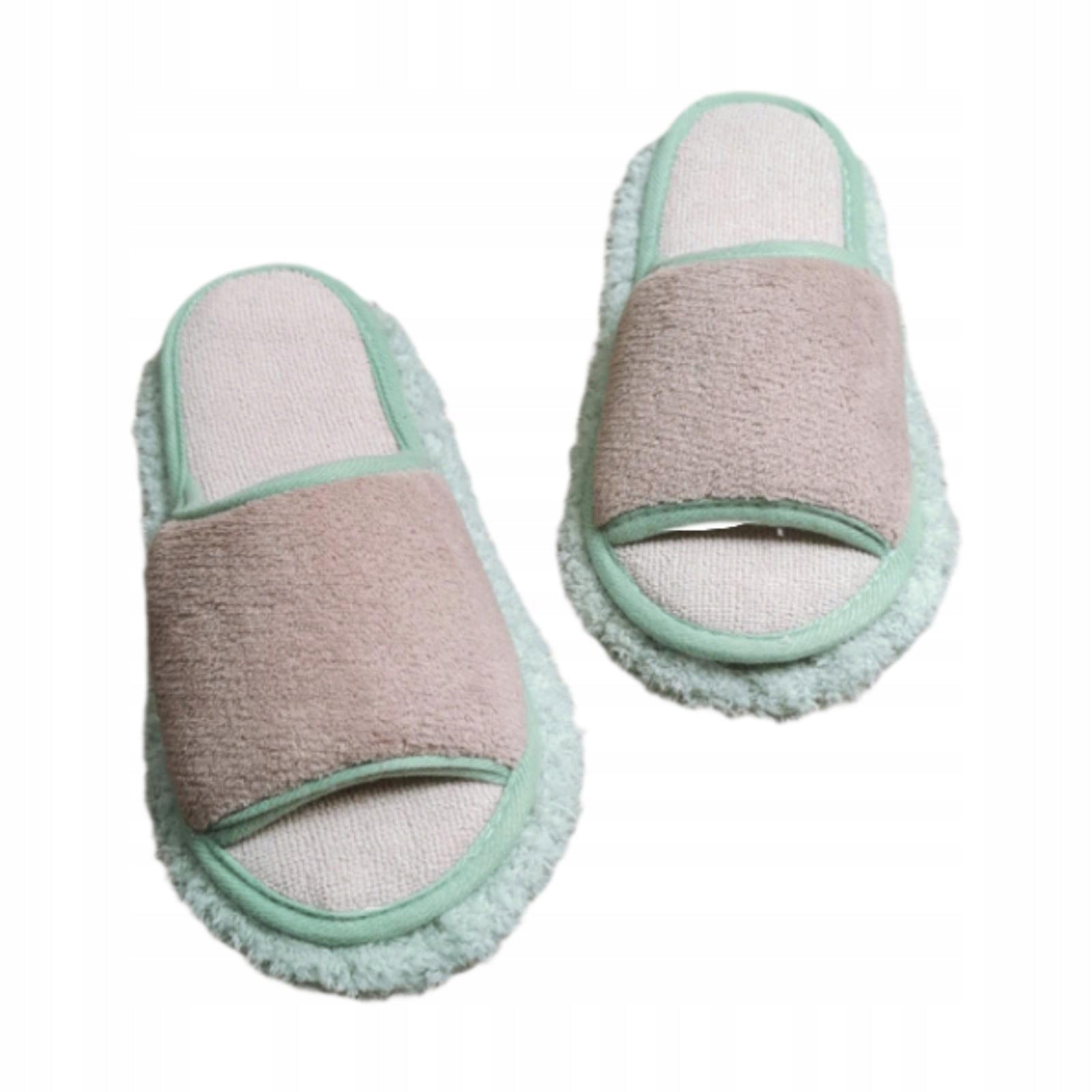 Mop Slippers Floor Cleaning Washable Silent Soft Mopping Khaki Green 24.5cm Packaging status original