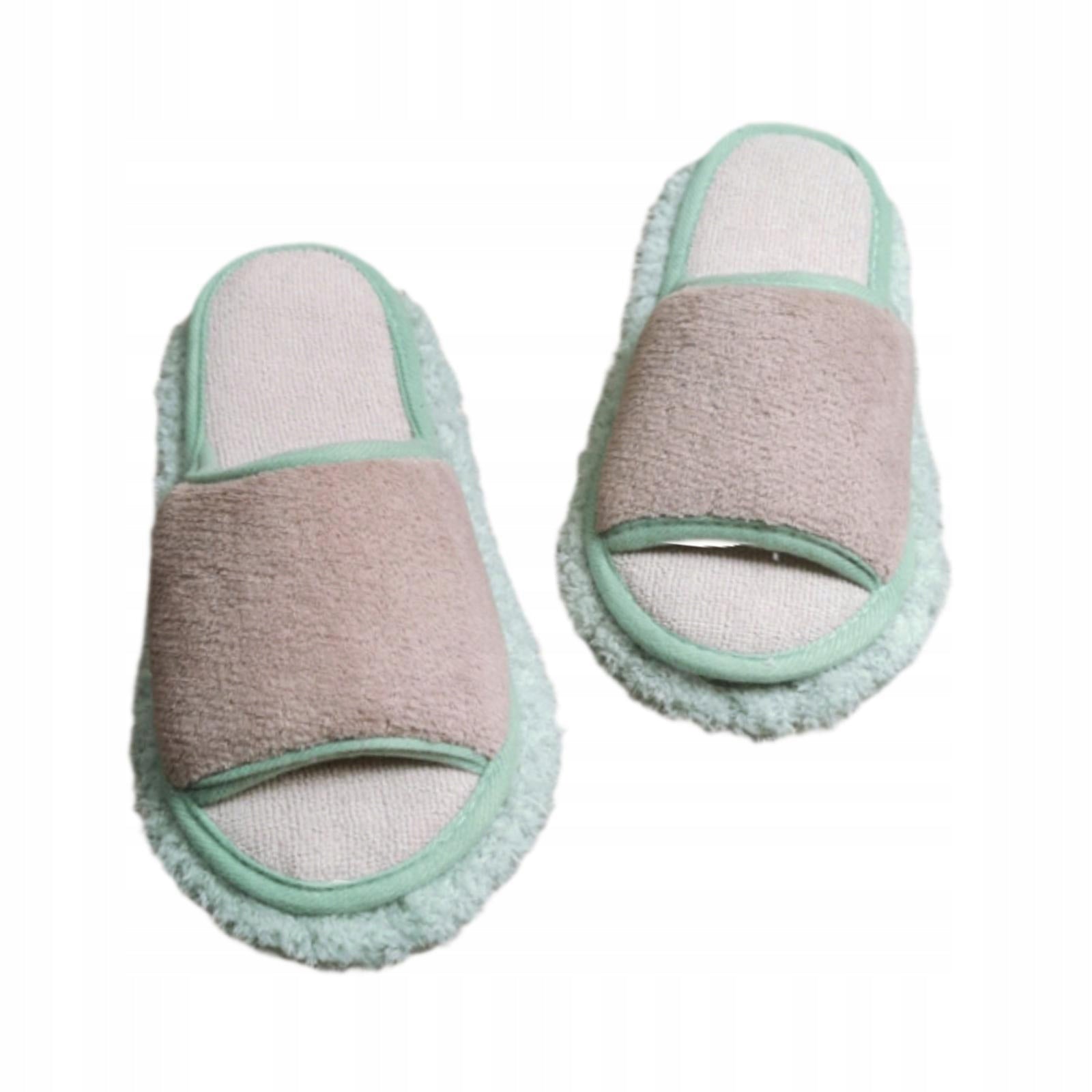 Mop Slippers Floor Cleaning Washable Silent Soft Mopping Khaki Green 24.5cm