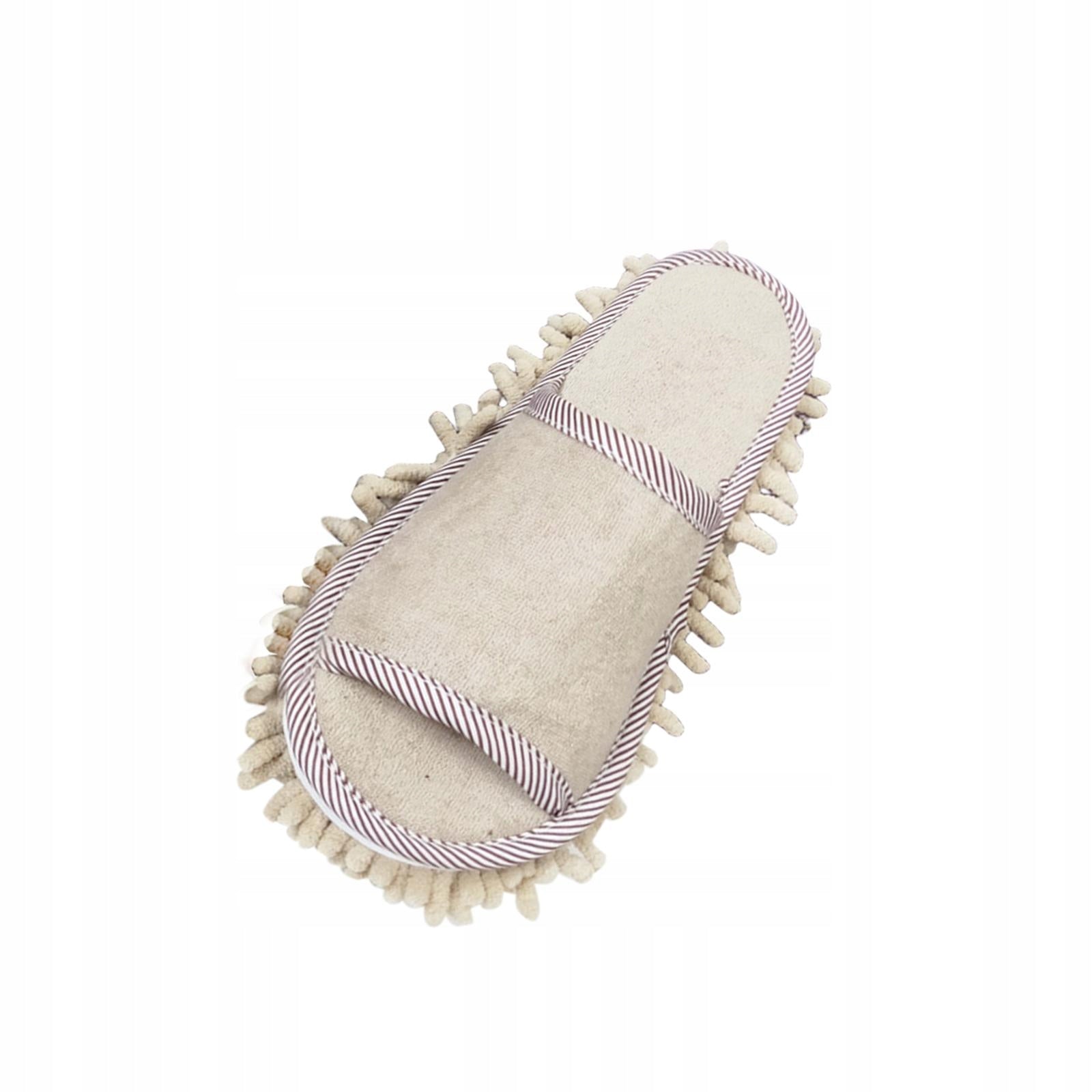 Mop Slippers Floor Cleaning Washable Unisex Detachable Comfortable Beige