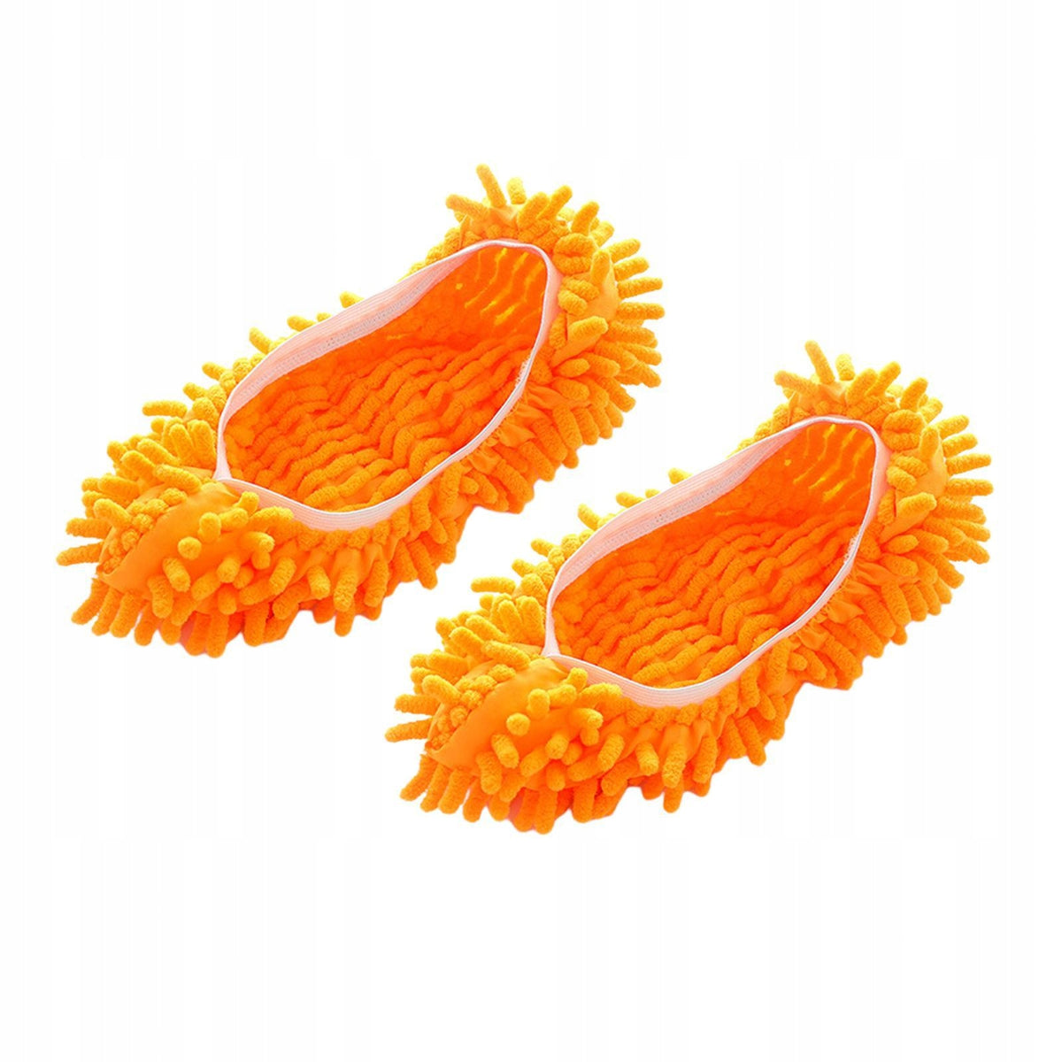 Mop Slippers Shoe Cover Feather Duster Slippers Floor Cleaning Orange Brand no brand